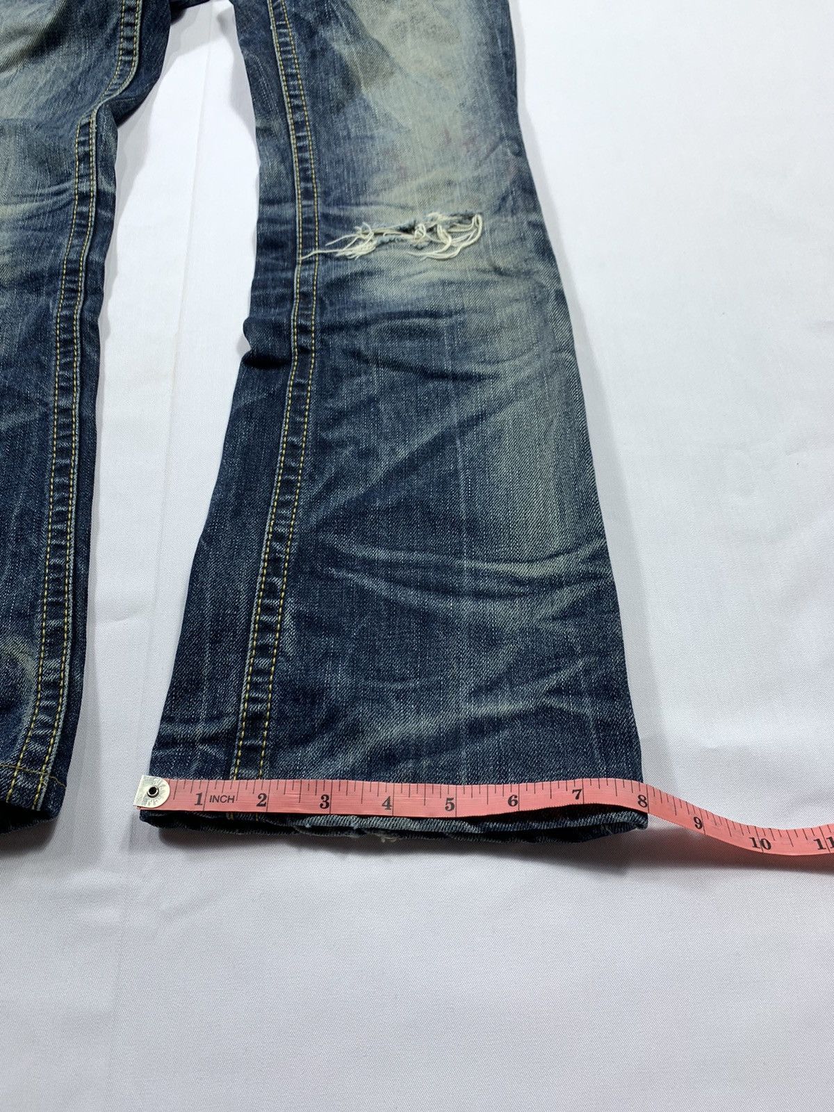Other Sick Lolita Jeans Distressed Flared Denim pants Size US 27 - 14 Thumbnail