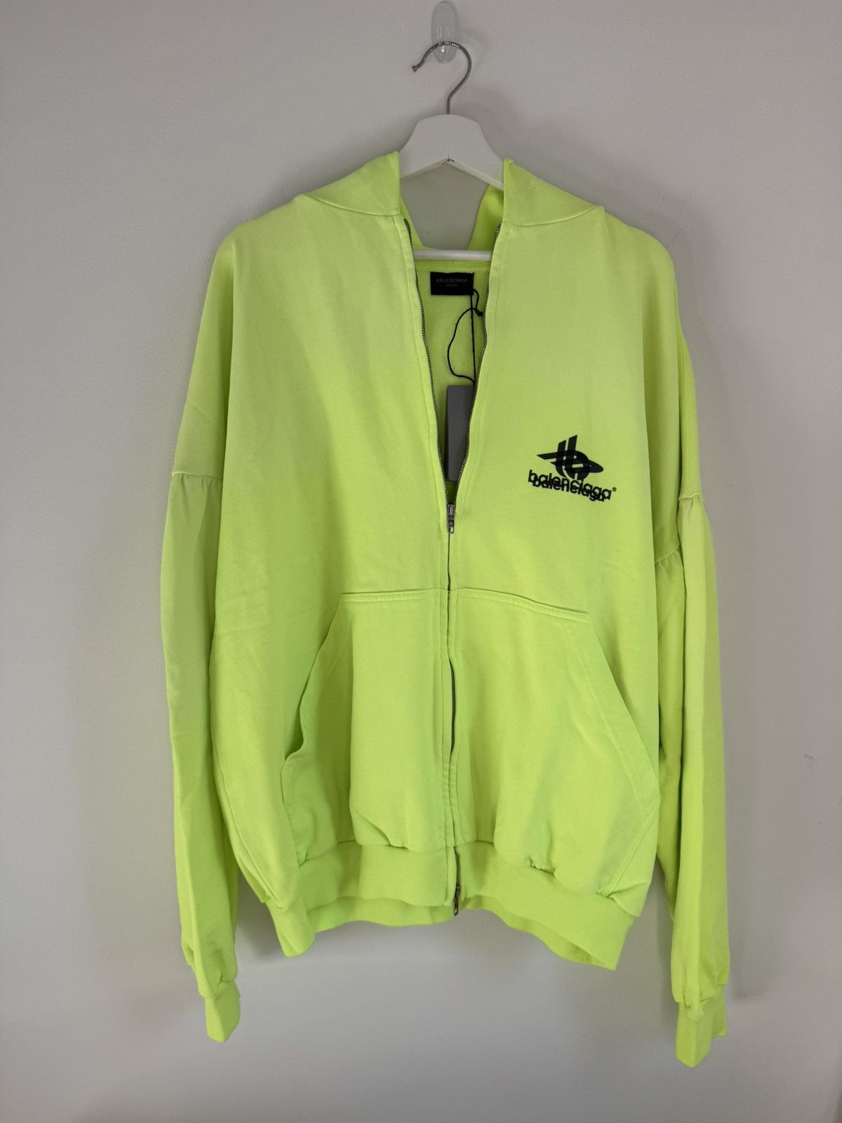 Balenciaga Balenciaga Neon Yellow Zip Up Hoodie | Grailed