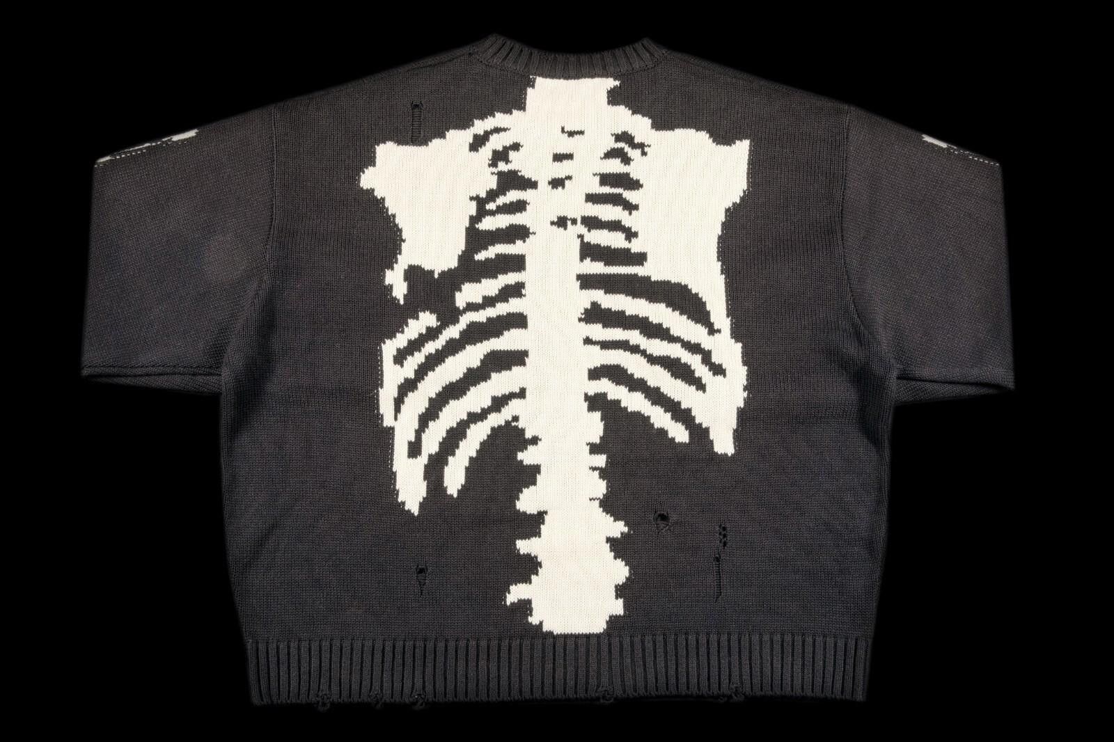 Kapital Kapital 5G Cotton Knit Bone Crew Sweater Black Size 3 Size US L / EU 52-54 / 3 - 2 Thumbnail