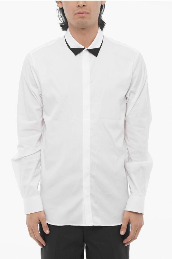 Cotton Poplin Slim Fit Shirt with Double Collar