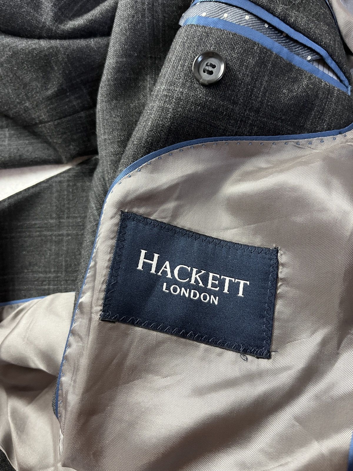 Hackett HACKETT Wool Blazer MW812264 BRUSHED MULTED CHECK Rare Size 42L - 7 Thumbnail