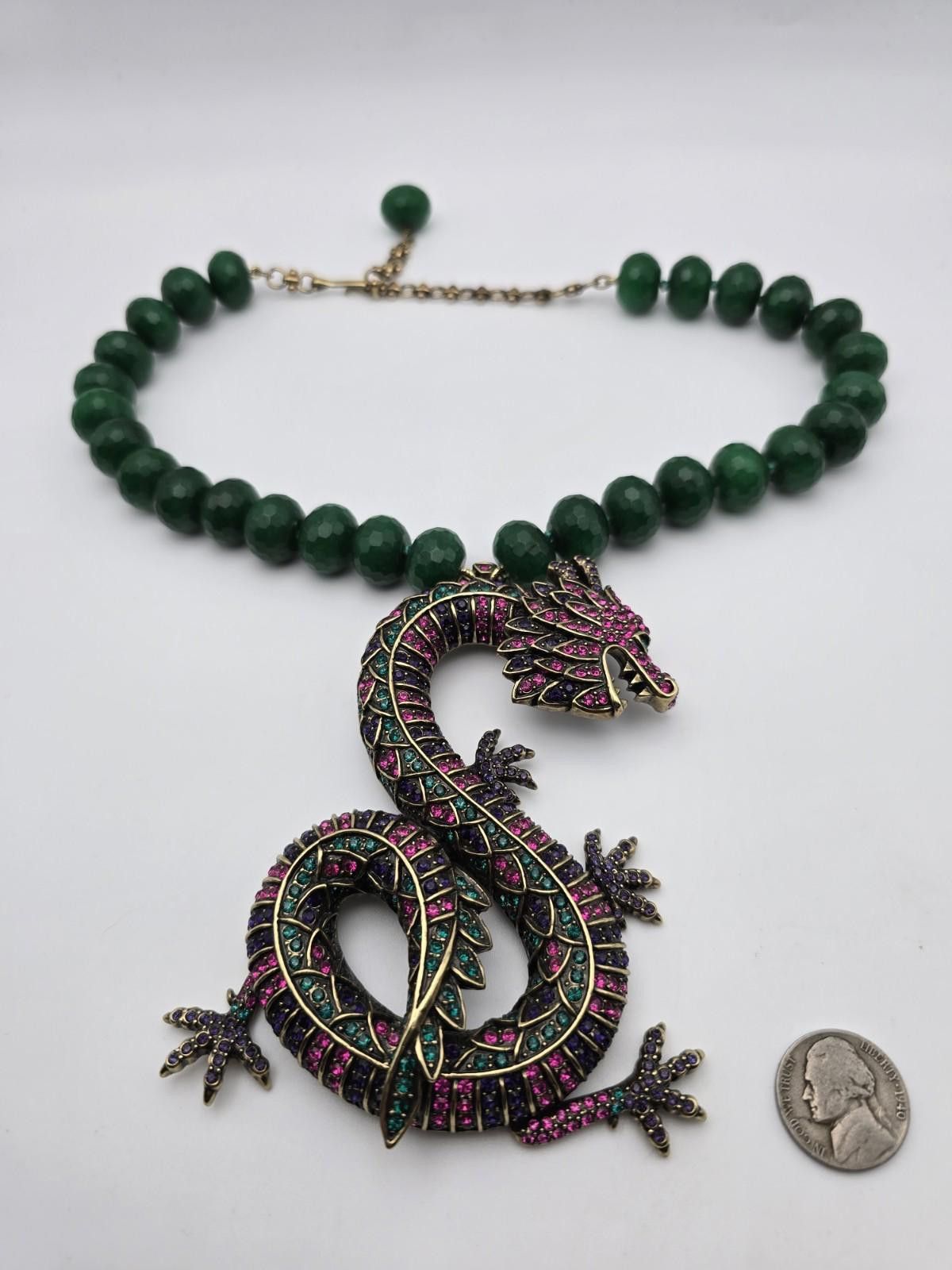 Other Heidi Daus Pave Serpent Green Crystal Necklace Size ONE SIZE - 4 Thumbnail