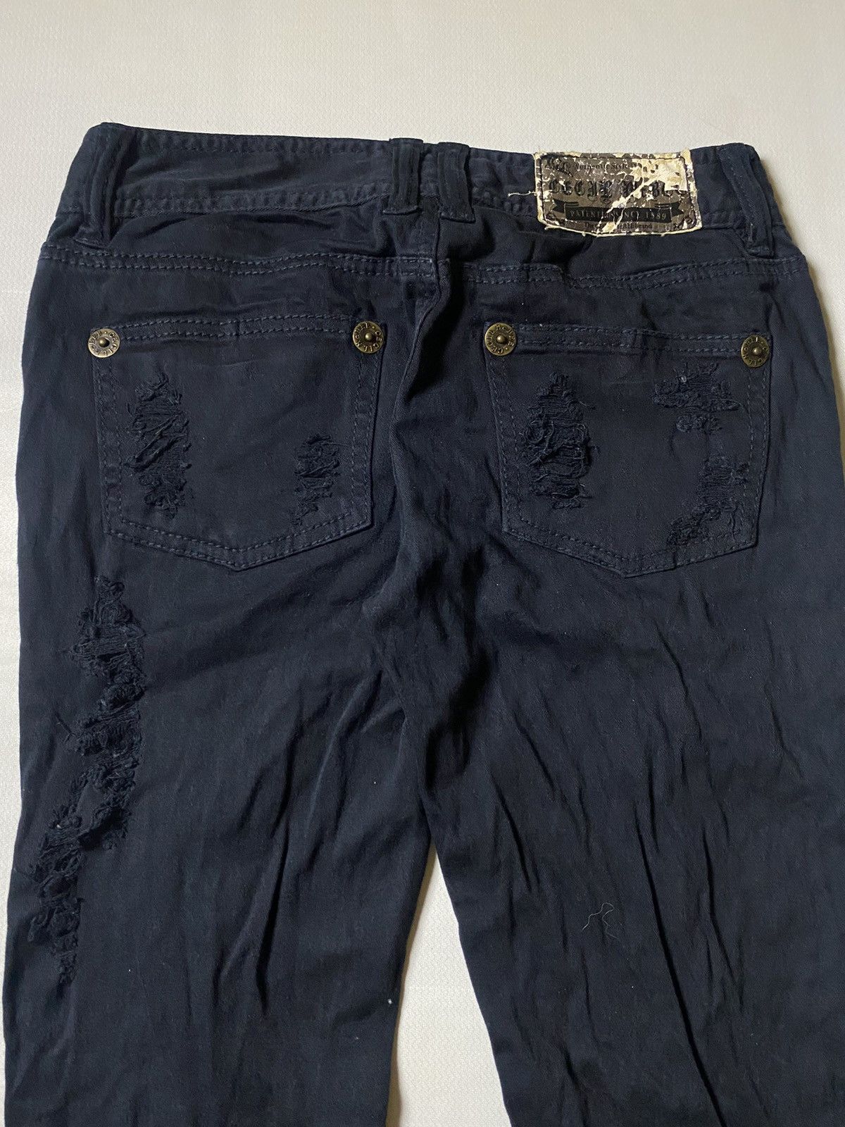 If Six Was Nine 2000s Cecil Mcbee Black Skinny Distressed With Ankle Zip Size 27" / US 4 / IT 40 - 9 Thumbnail