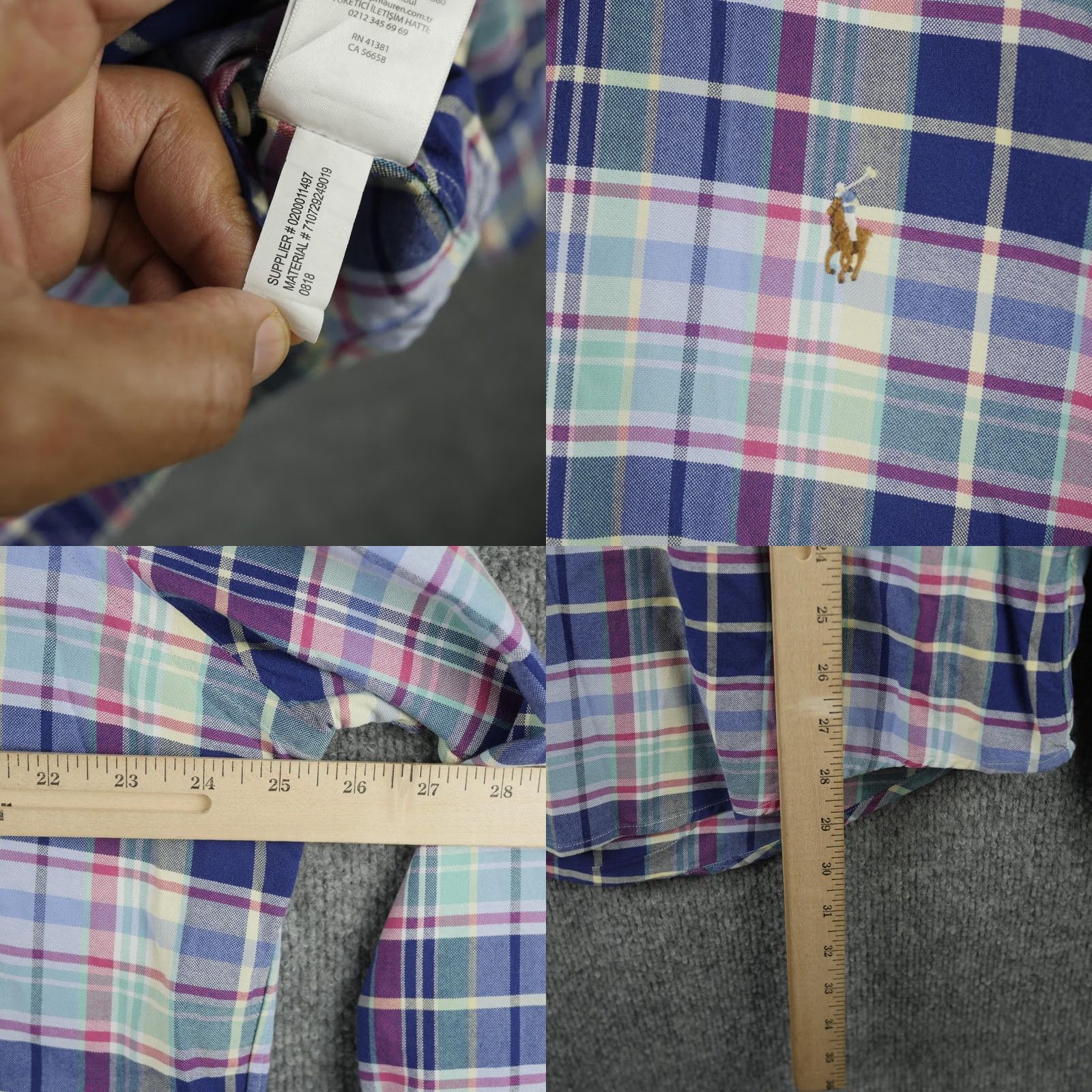 Ralph Lauren Ralph Lauren Shirt Mens XL Blue Multicolor Plaid Button Down Long Sleeve Pony Size US XL / EU 56 / 4 - 8 Thumbnail