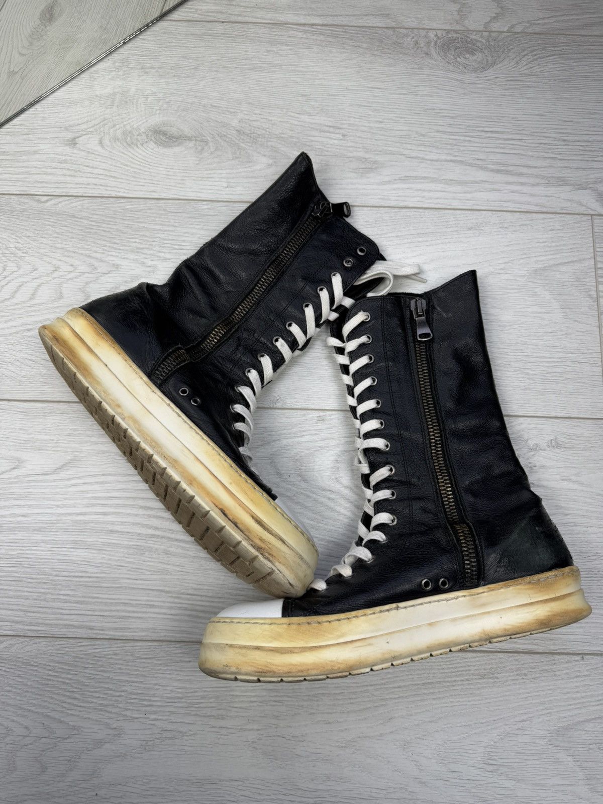 Japanese Brand × Vintage Zip / Rick Owens Style Y2K High Sneakers Size US 7 / EU 40 - 5 Thumbnail
