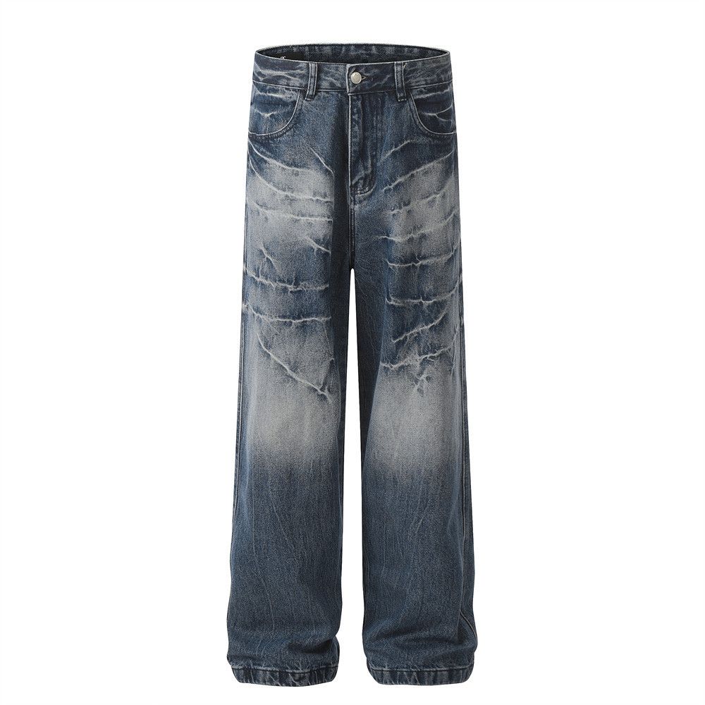 Japanese Brand × Jean Tie-dye gradient trendy washed loose jeans for men Size US 32 / EU 48 - 1 Thumbnail