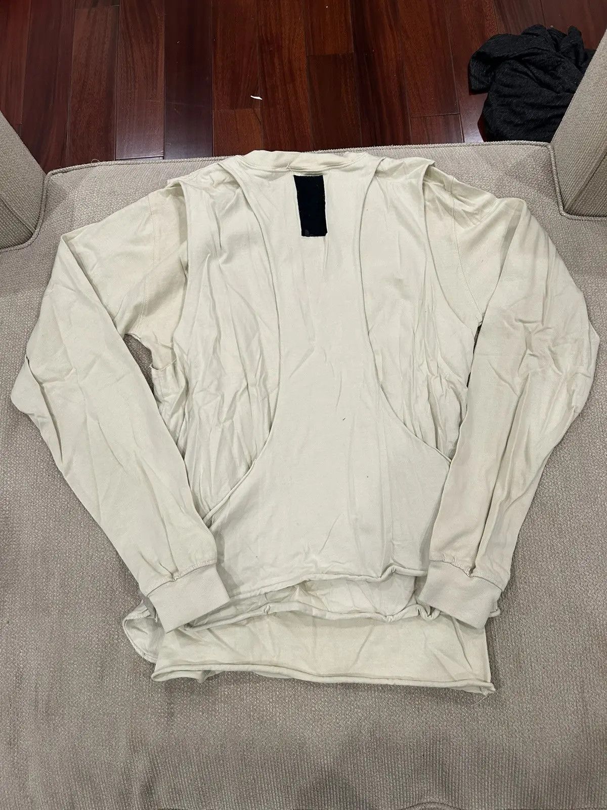 Rick Owens Rick Owens SLAB Leather Layered Crewneck Sweater Size US S / EU 44-46 / 1 - 2 Thumbnail