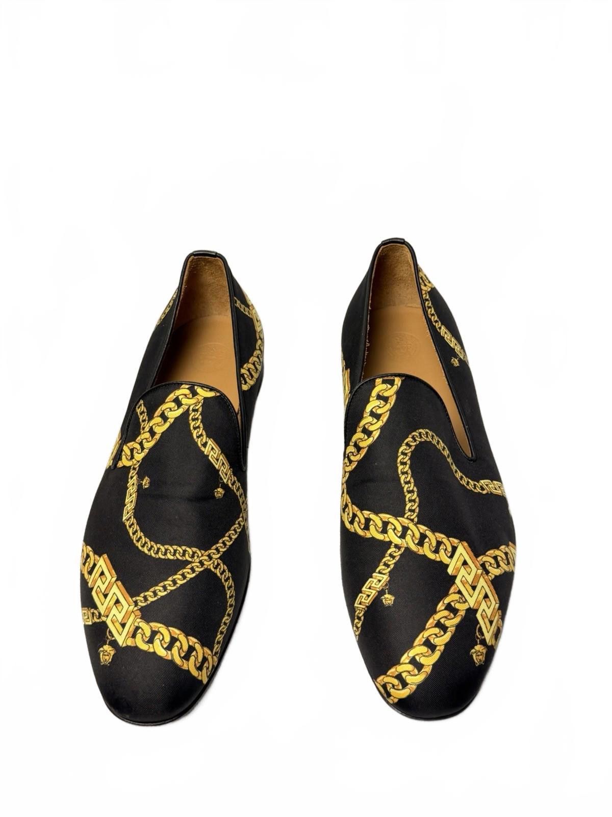 Versace Versace La Greca Chain Print Loafer Gold Silk SZ 41 US 8 Size US 8 / EU 41 - 2 Thumbnail