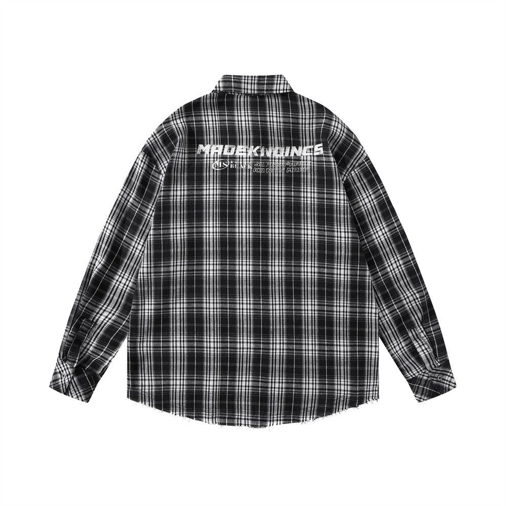 Vintage Men's distressed raw edge loose casual long-sleeved shirt Size US M / EU 48-50 / 2 - 2 Thumbnail