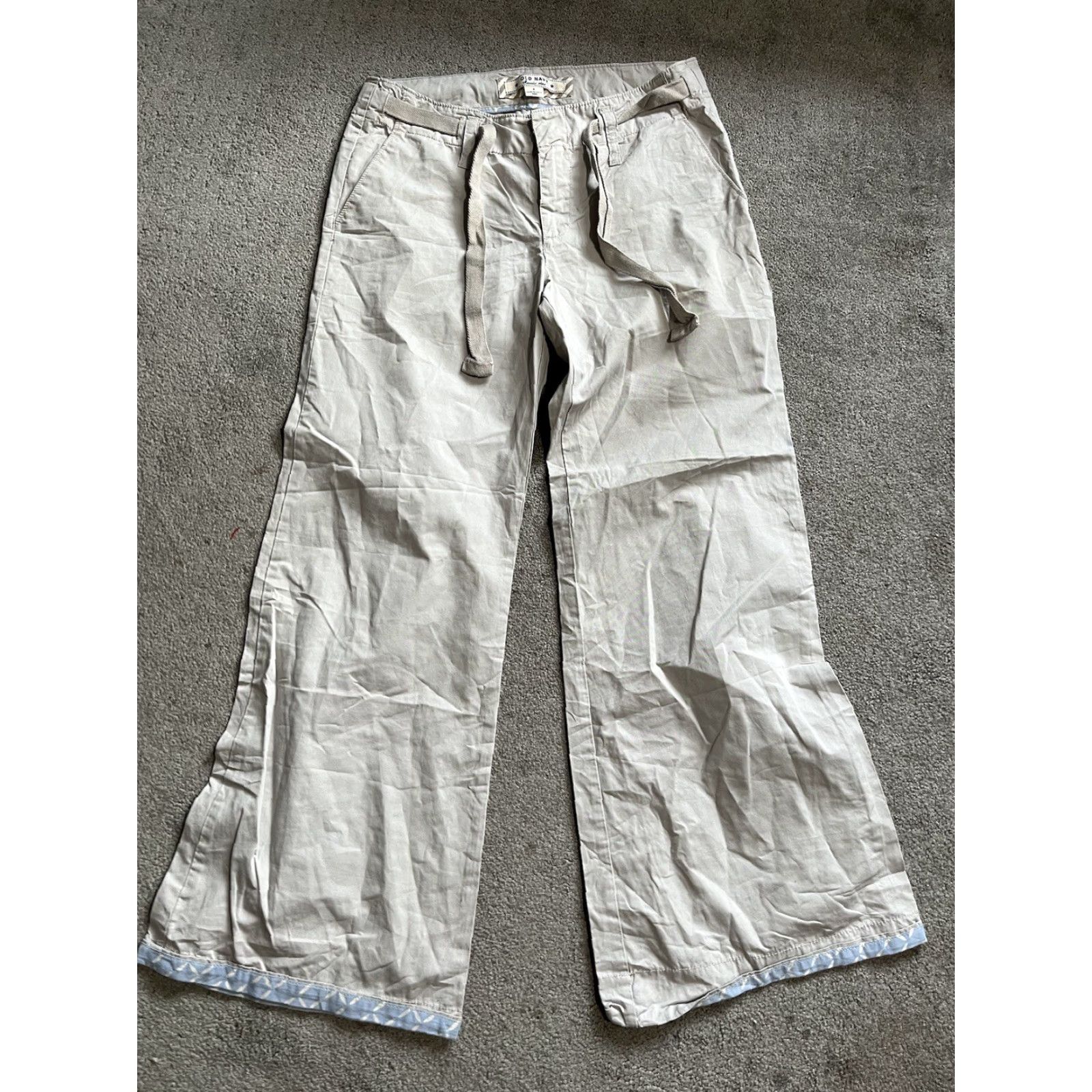 Old Navy VTG Old Navy Khakis Pants Wide-Leg Mid Rise Beige 6 Women Vintage Grunge 90s College Geek Hipster Casual Workwear Pants Size 28" / US 6 / IT 42 - 3 Thumbnail
