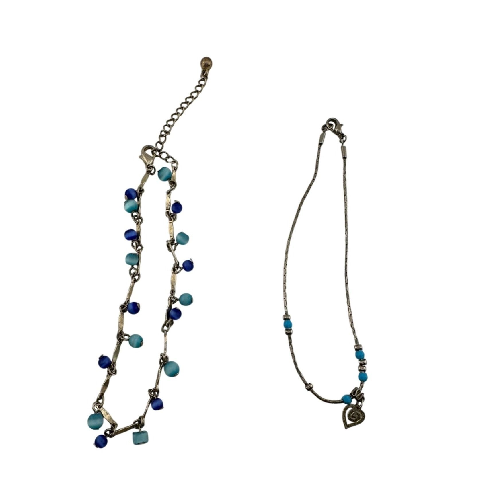 Other Womens Blue Bead Charm Bracelets/Anklets (2) with Clasps Size ONE SIZE - 1 Thumbnail