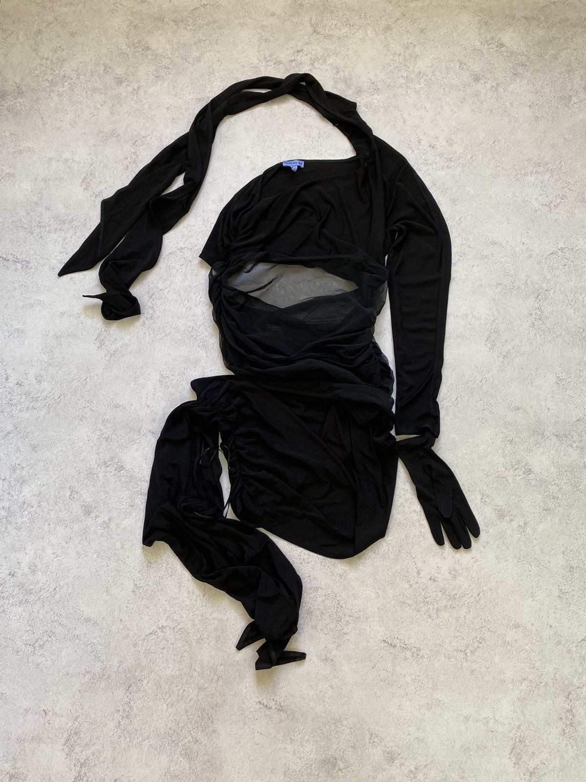 H&M × Mugler Mugler x H&M Knot-detail One-shoulder Black Dress Size XXL Size XXL / US 16-18 / IT 52-54 - 11 Thumbnail