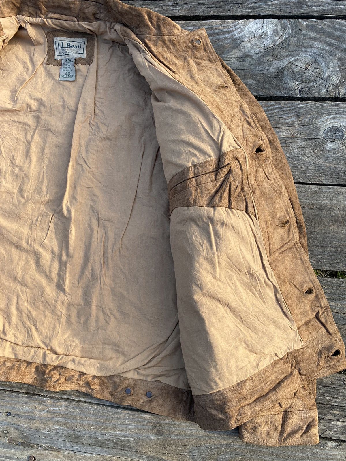 L.L Bean Suede Trucker Leather Jacket
