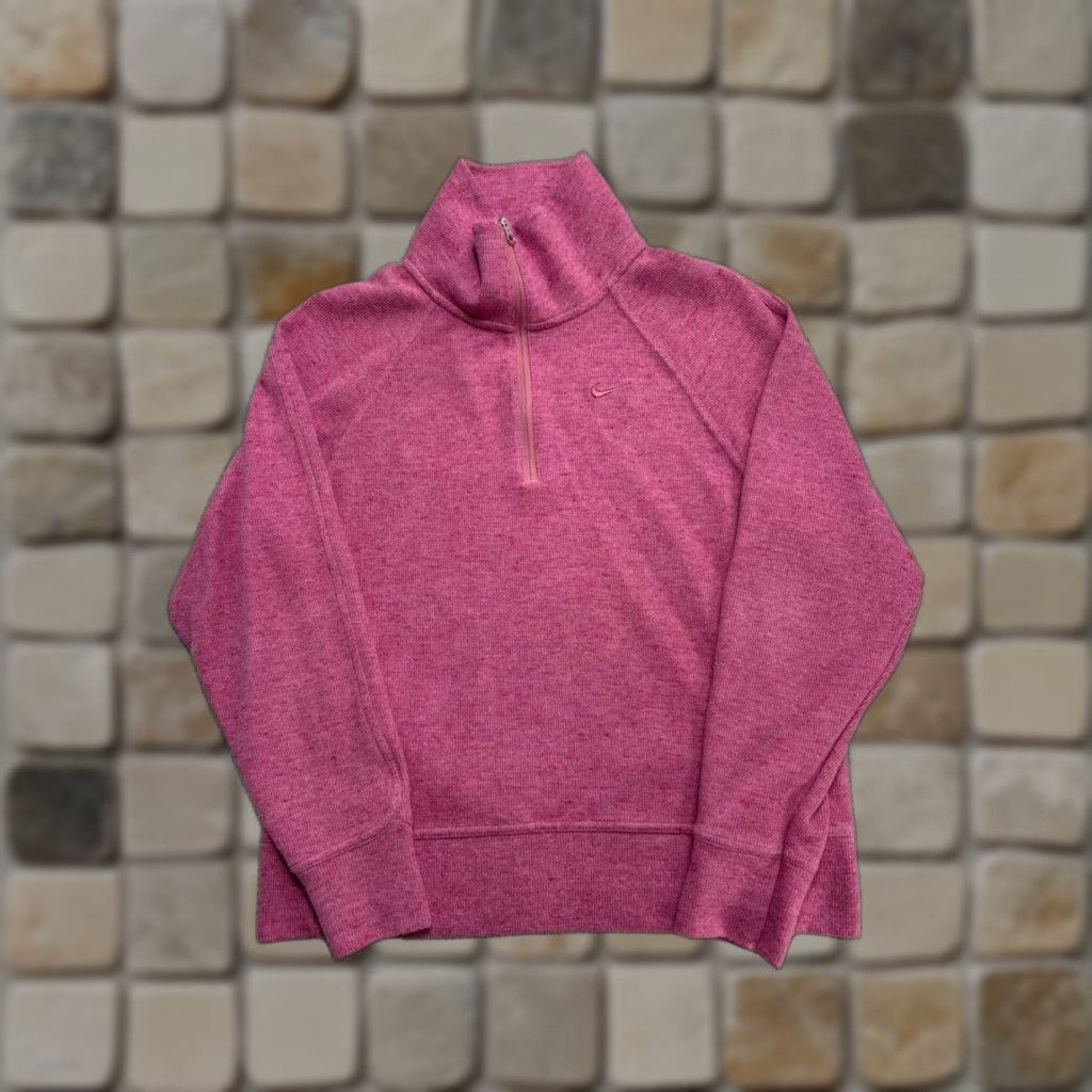 Nike Nike Sweater Shirt Womens Small Pink Cotton Fleece Quarter Zip Size S / US 4 / IT 40 - 1 Thumbnail