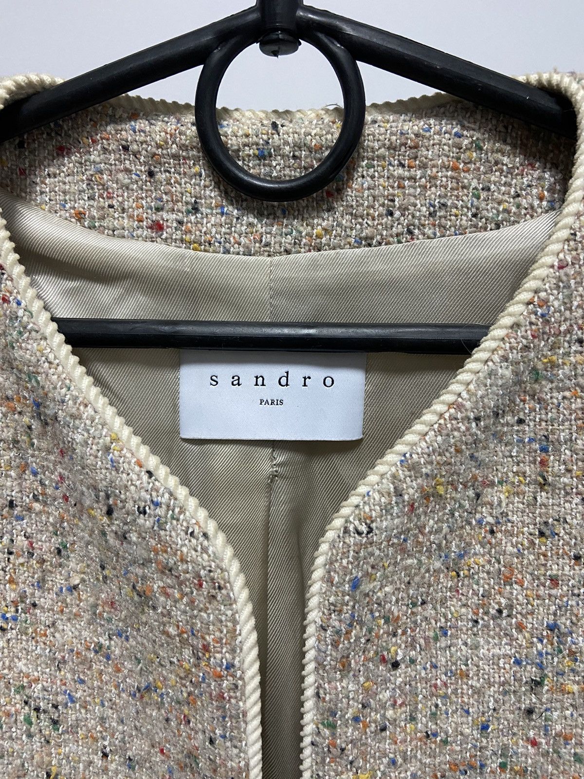 Sandro × Vintage Sandro tweed France Blazer Vintage wool luxury woman's Size M / US 6-8 / IT 42-44 - 3 Thumbnail