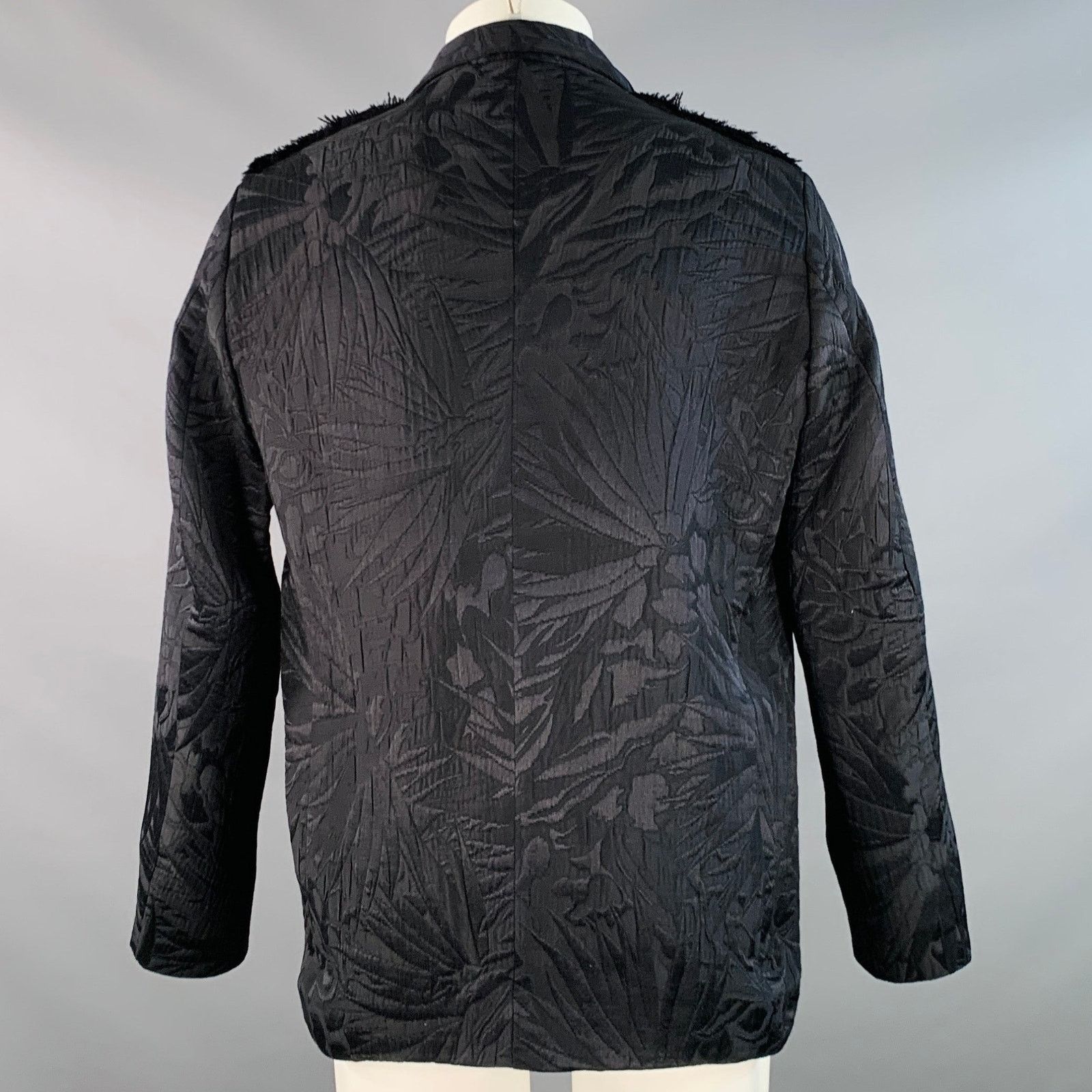 Edward Cuming EDWARD CUMING M Black Tropical Jacquard Wool Blend Jacket Size US M / EU 48-50 / 2 - 3 Thumbnail