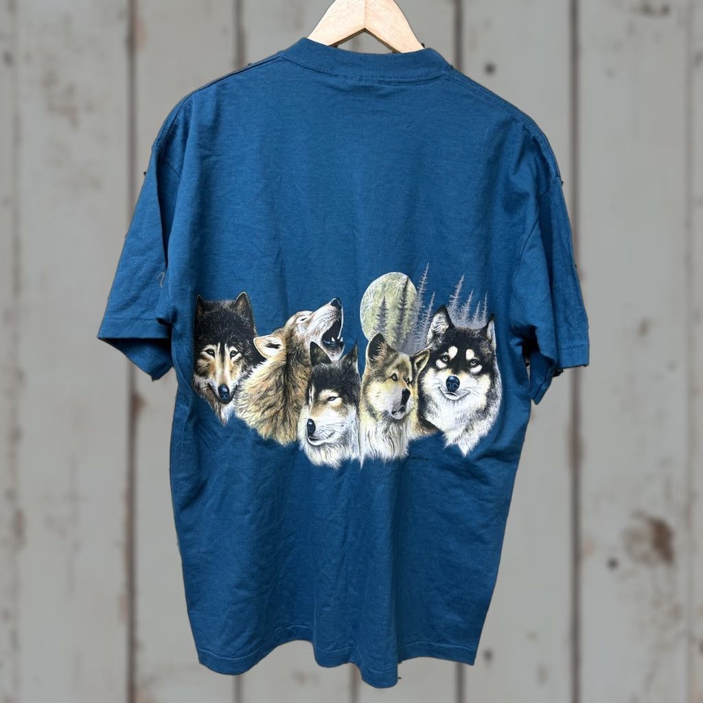 Habitat VINTAGE Habitat Vermont Wolf T-Shirt Unisex Adults L Green 90s 80s Graphic Print Crew Neck Short Sleeve Cotton Signal Sport NOS L Size US L / EU 52-54 / 3 - 1 Thumbnail