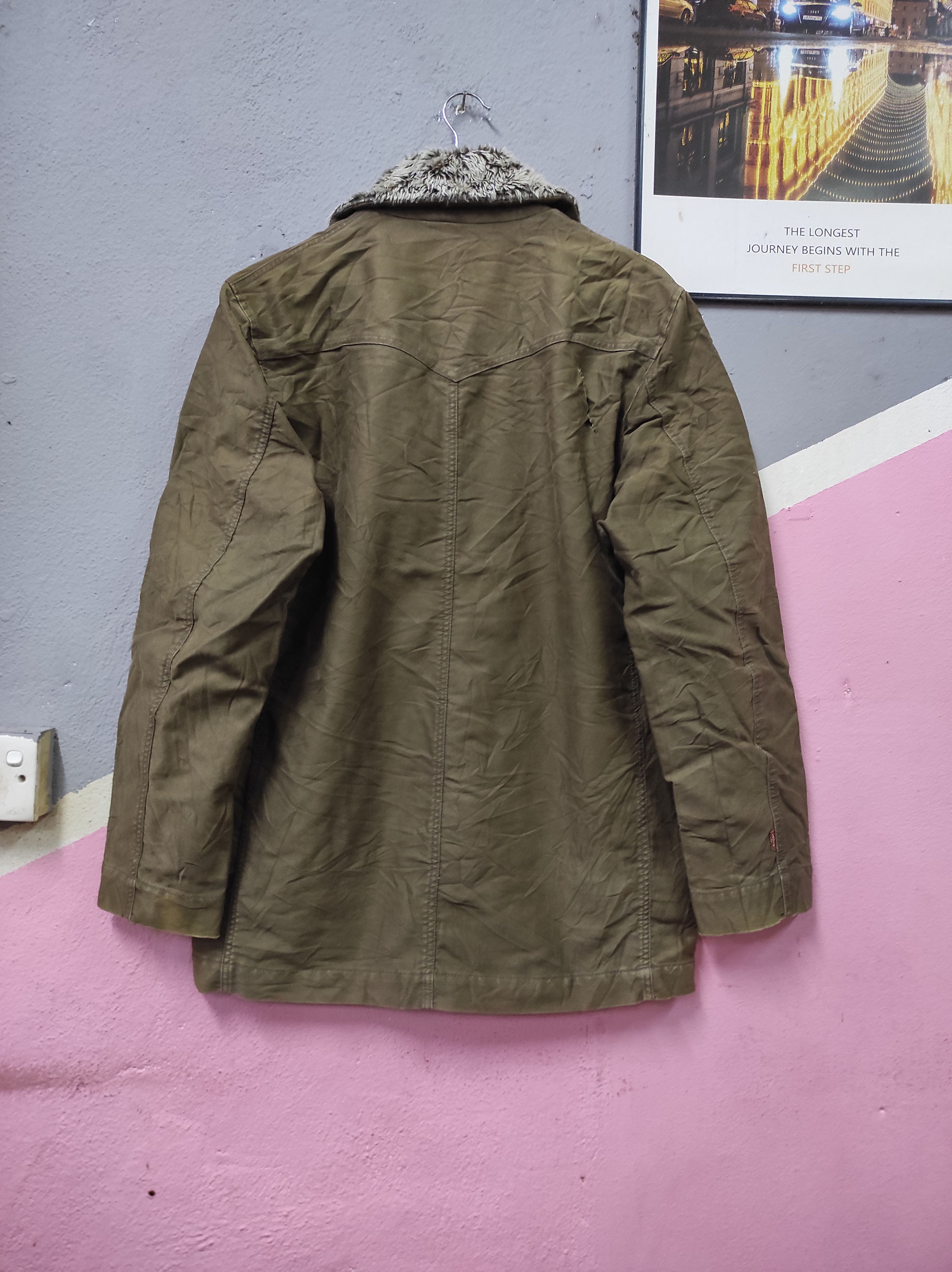 Japanese Brand × Levi's LEVI'S STYLE MILITARY SHERPA COLLAR JACKET DISTRESSED Size L / US 10 / IT 46 - 6 Thumbnail