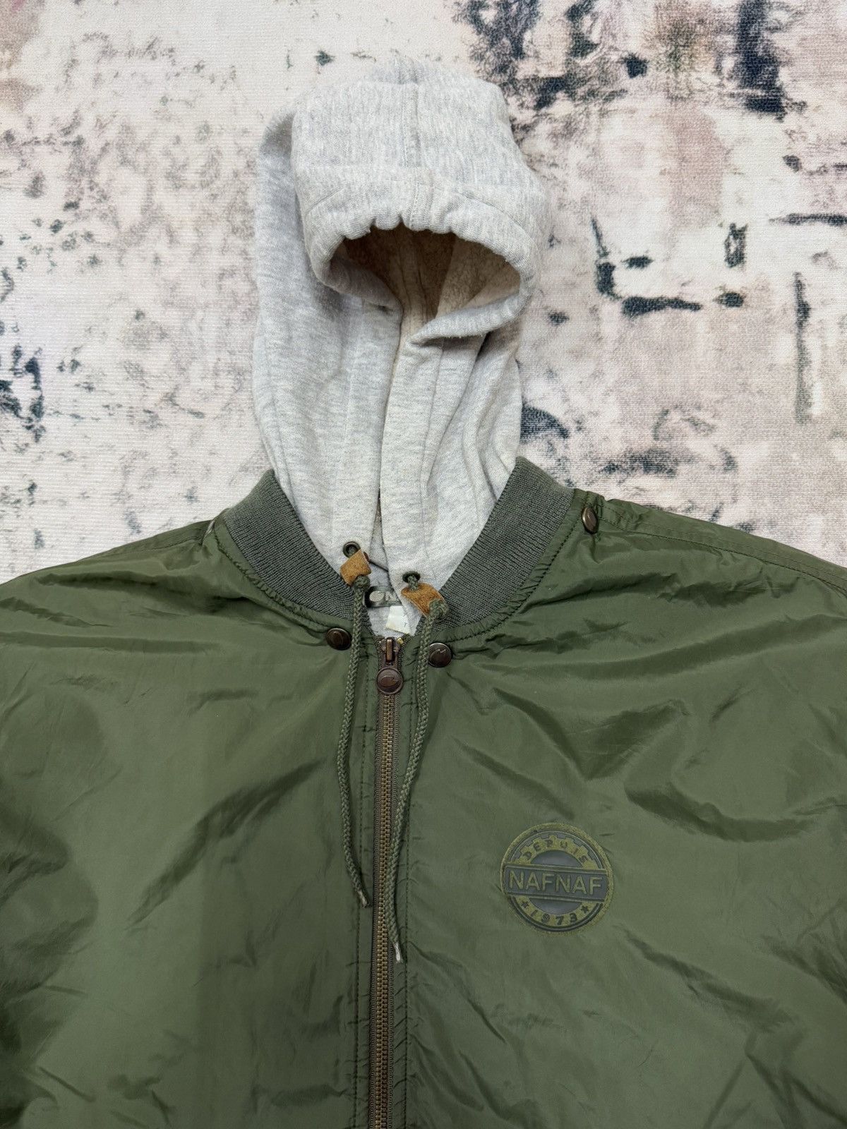 Japanese Brand × Vintage Naf nAf Rubber Label Padded Nylon Jacket Hoodie Size US XL / EU 56 / 4 - 4 Thumbnail