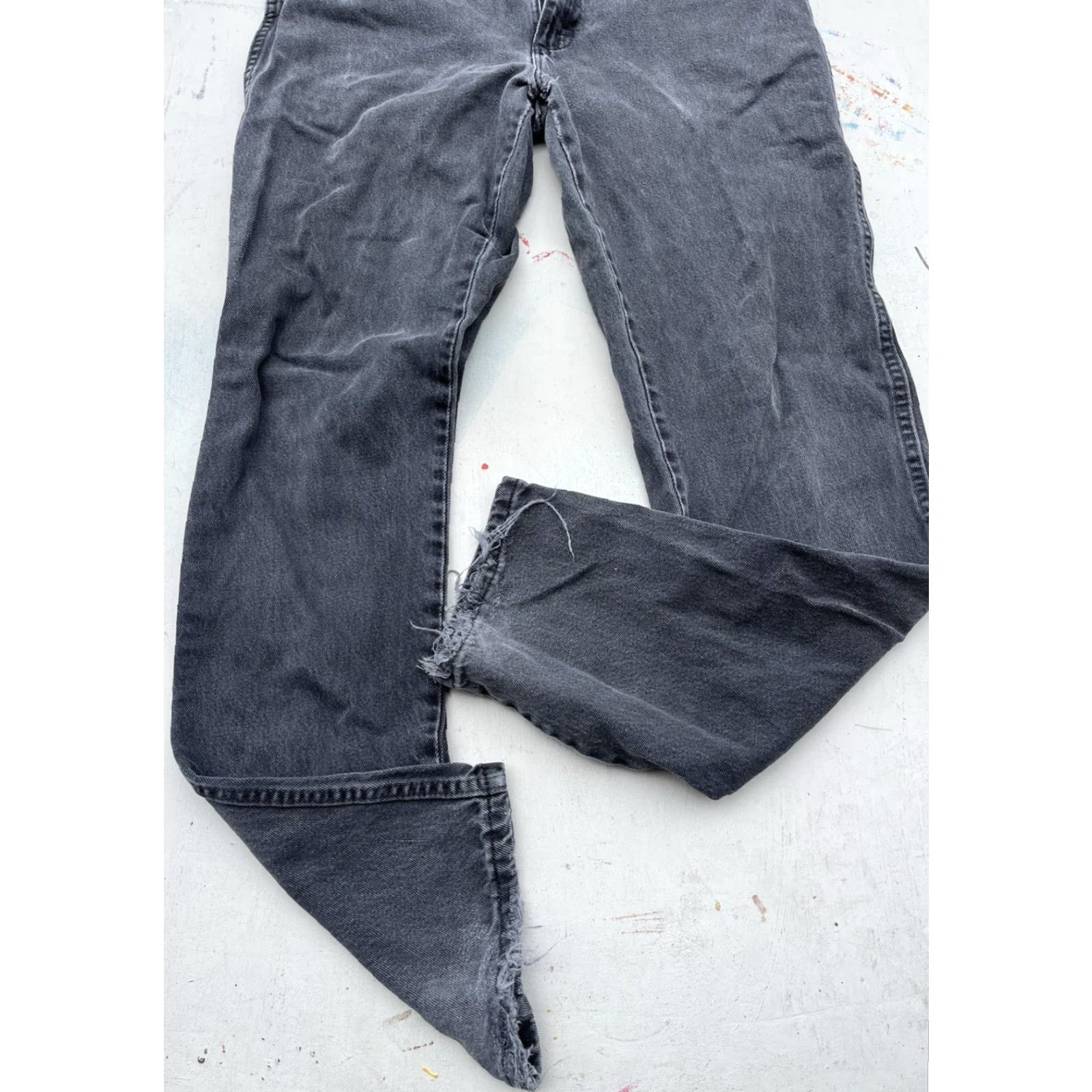 Vintage Rustler Jeans Black Slim 34x34 Denim 5-Pocket Cowboy Western Work Distressed HOLES Men Slim Straight Vintage No Size US 34 / EU 50 - 5 Thumbnail