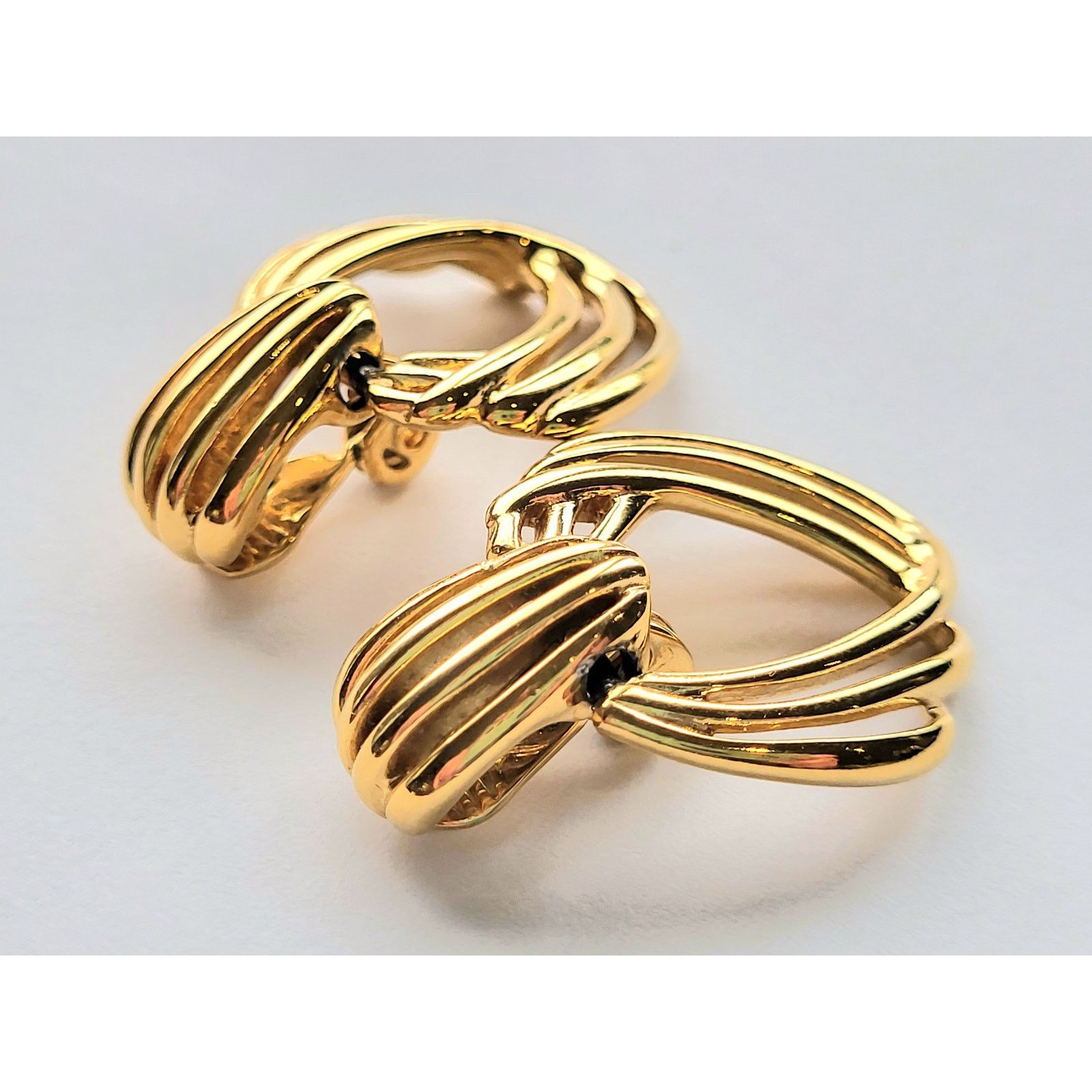 Monet Vintage 1980s Monet Earrings Door Knocker Modernist Clip-On Size ONE SIZE - 2 Thumbnail