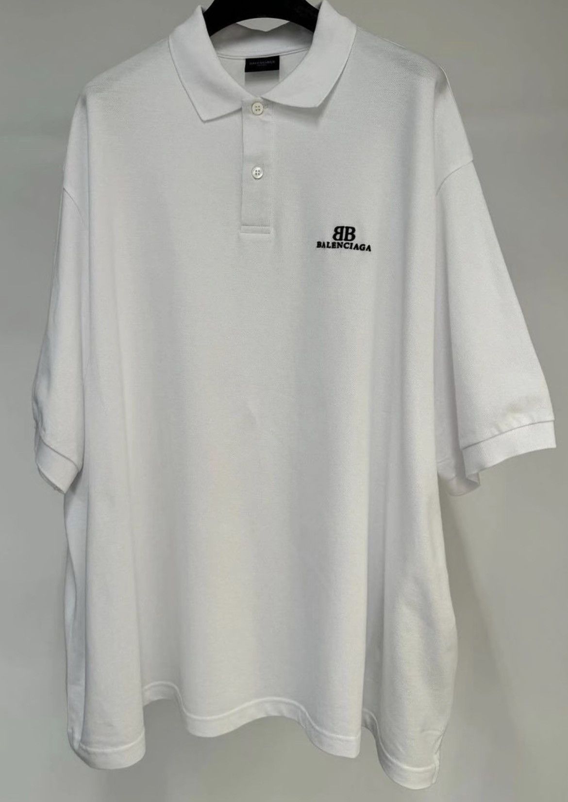 Balenciaga BALENCIAGA OVERSIZED BB LOGO POLO SHIRT – WHITE – SIZE 3 Size US L / EU 52-54 / 3 - 1 Thumbnail