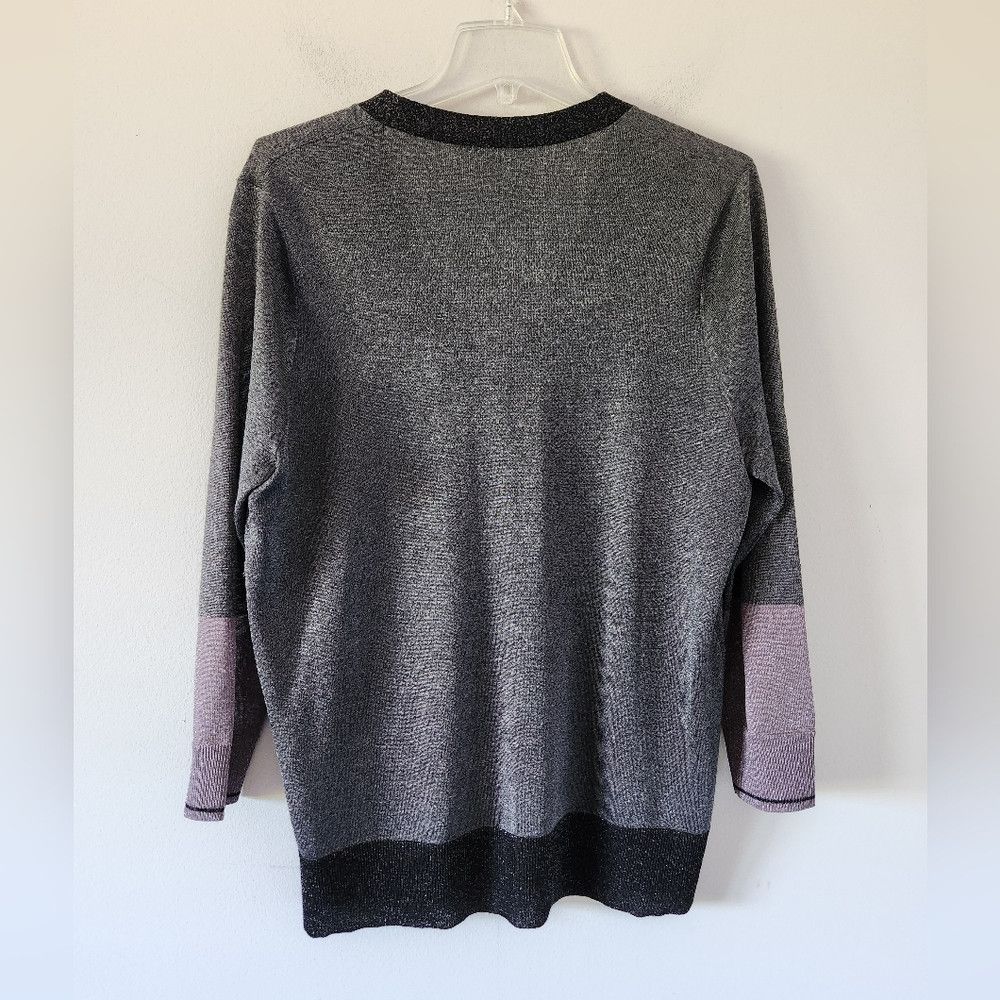 Luisa Cerano LUISA CERANO | Metallic Sweater Cardigan Silver Purple Sz 8 Size M / US 6-8 / IT 42-44 - 2 Thumbnail