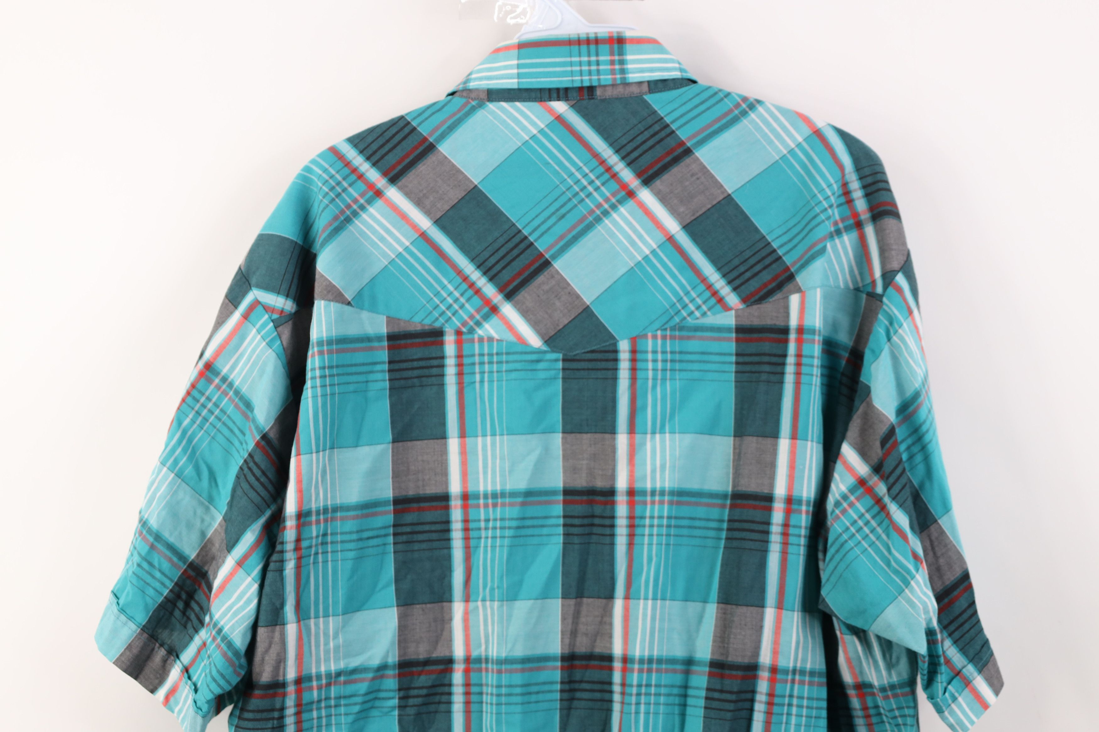 Vintage Vintage 90s Rockabilly Snap Button Short Sleeve Shirt Plaid Size US XL / EU 56 / 4 - 12 Thumbnail