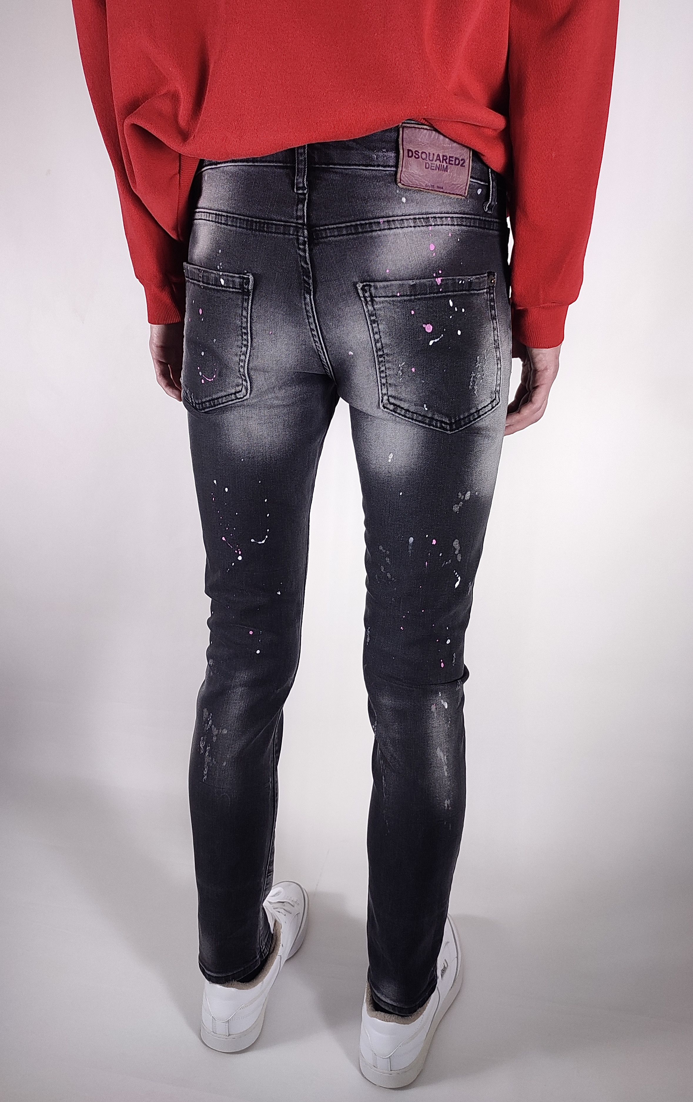 Dsquared2 💜 Dsquared2 Skinny Splatter Keychain Distressed Denim Pants Size US 30 / EU 46 - 5 Thumbnail