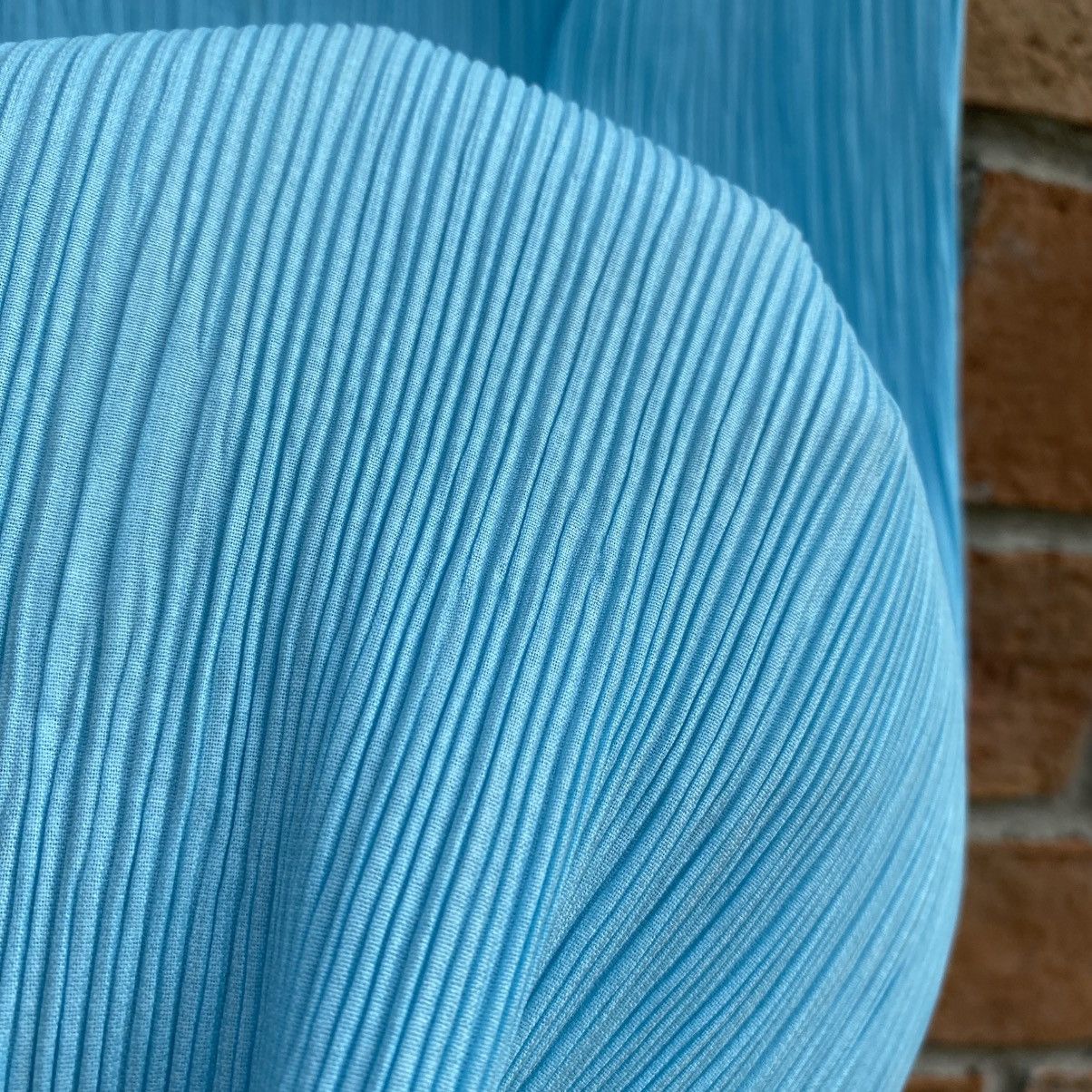 Coneco Sky Blue Pleated Elastic-Waist Skirt