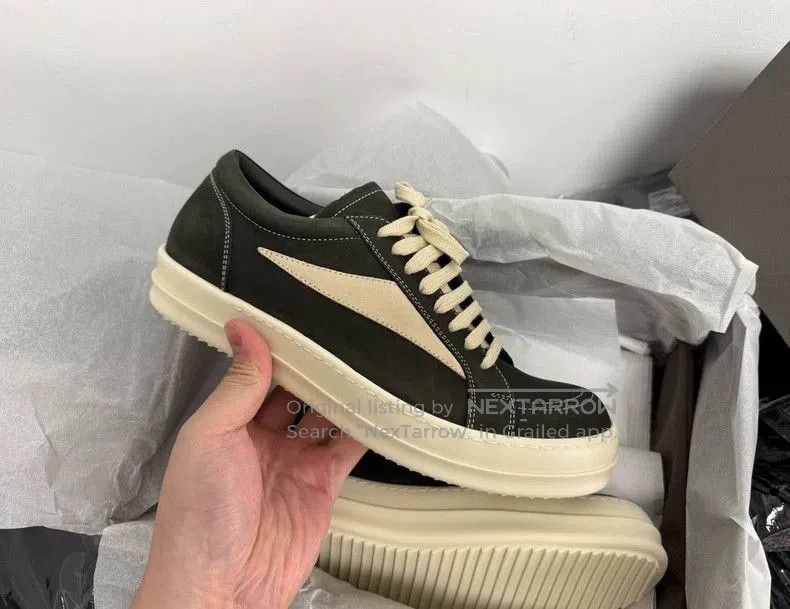Rick Owens Rick Owens Dark Green Leather Sneakers. Size US 9 / EU 42 - 1 Thumbnail