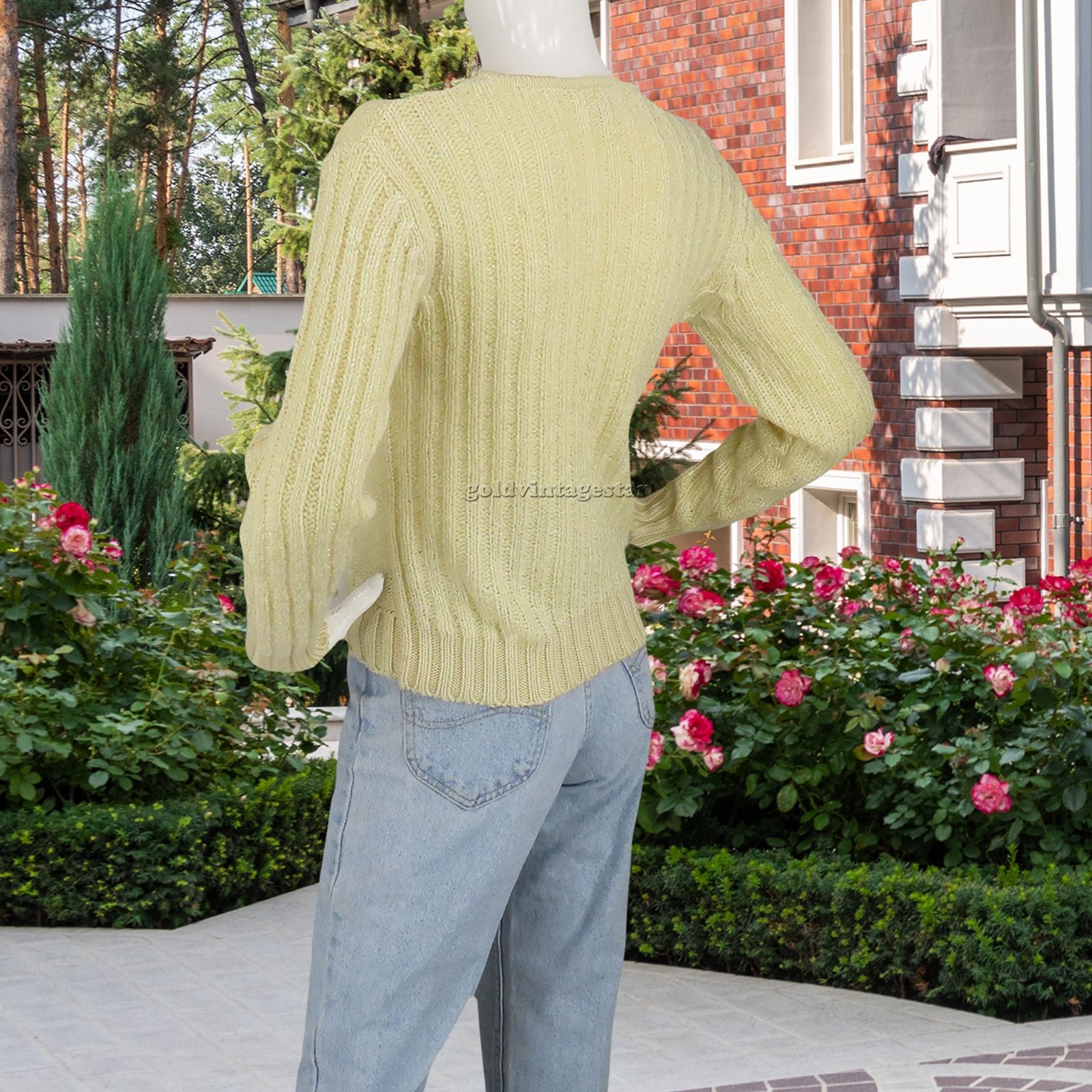 Other 80s Vintage Vertical Cable Knit Pullover Cream Sweater M Size M / US 6-8 / IT 42-44 - 11 Thumbnail