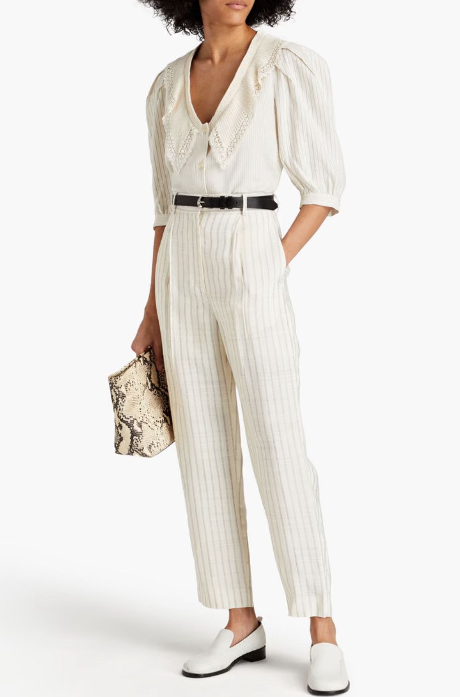 Sandro Sandro Striped linen-blend twill blouse Blouse Size XS / US 0-2 / IT 36-38 - 1 Thumbnail