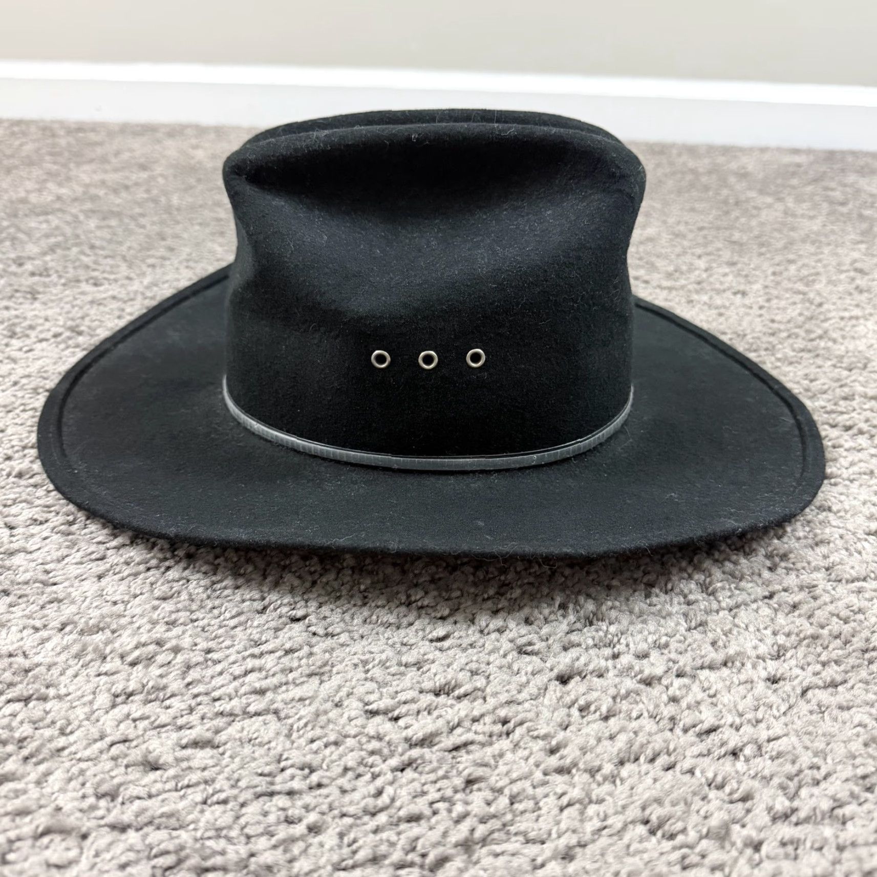FELT VINTAGE Sheplers Cowboy Hat Mens Medium Black Wool Felt Western Made in USA Cowboy Hat Mens Medium Black Wool Felt Western USA Size ONE SIZE - 5 Thumbnail