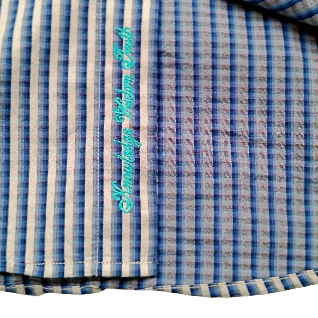 Robert Graham Robert Graham Blue Striped MED Contrasting Geometric Cuff Size US M / EU 48-50 / 2 - 5 Thumbnail