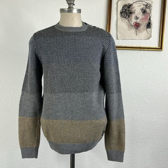 Barbour Barbour International Mens Grey Strata Crew Jumper Size US M / EU 48-50 / 2 - 1 Thumbnail