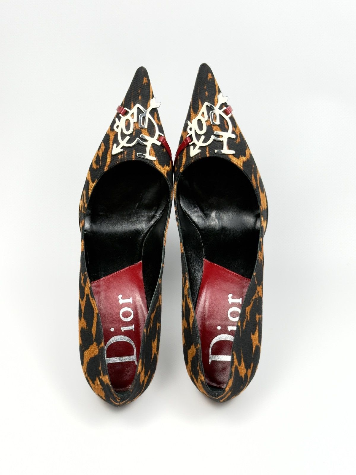 Dior 💖 Dior Iconic F/W 2004 by John Galliano Leopard Heels Pumps Size US 8.5 / IT 38.5 - 9 Thumbnail