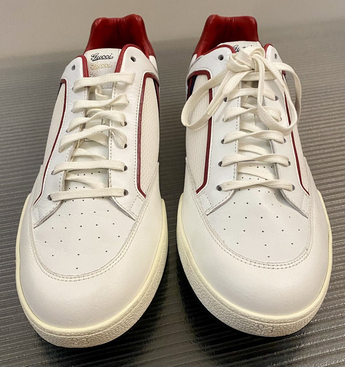 Gucci Gucci 🇮🇹 Great White/Red Tennis 83 Sneakers 10.5 NEW Size US 10.5 / EU 43-44 - 1 Thumbnail