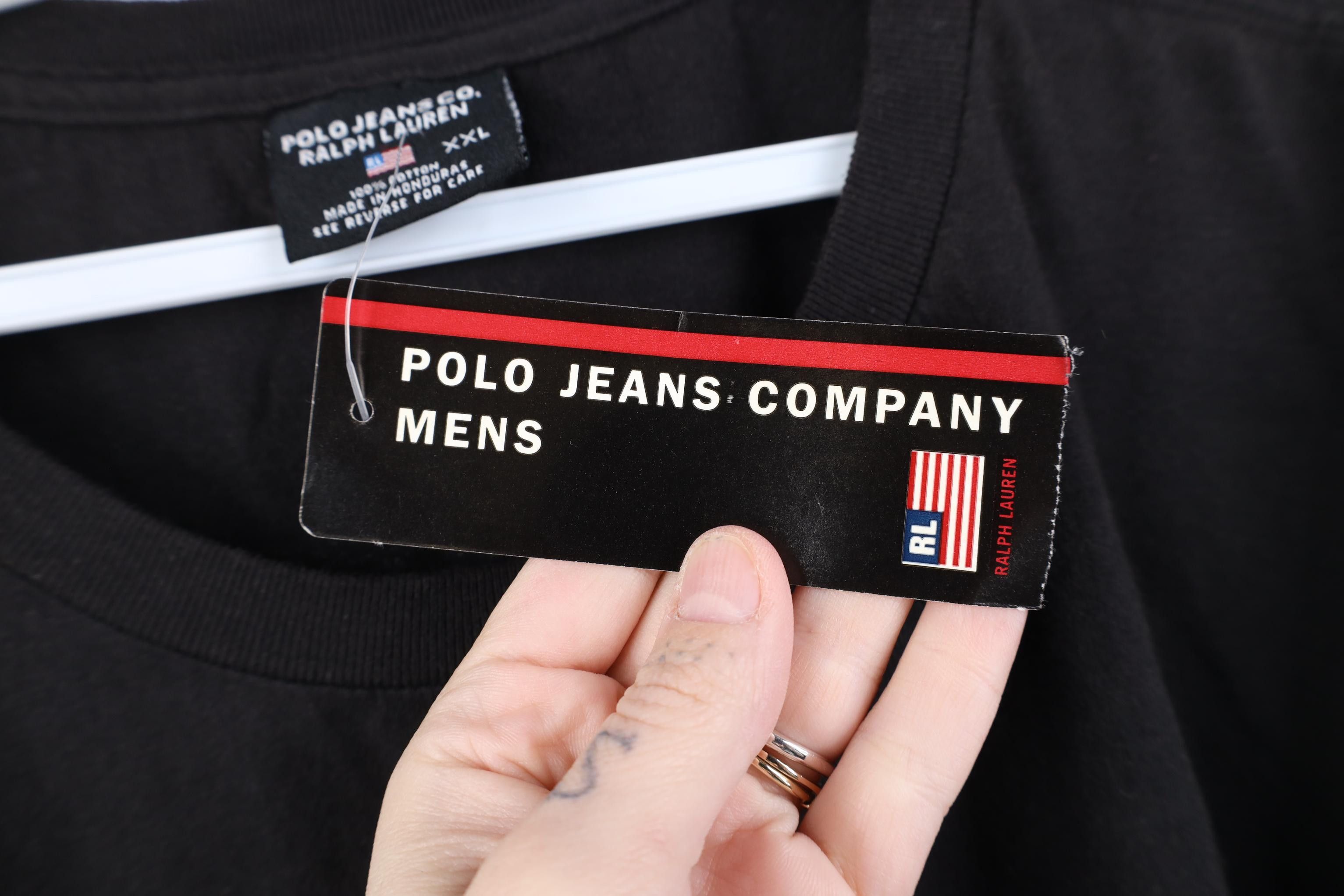 Polo Ralph Lauren Deadstock Vintage 90s Ralph Lauren Flag Stencil T-Shirt Size US XXL / EU 58 / 5 - 7 Thumbnail