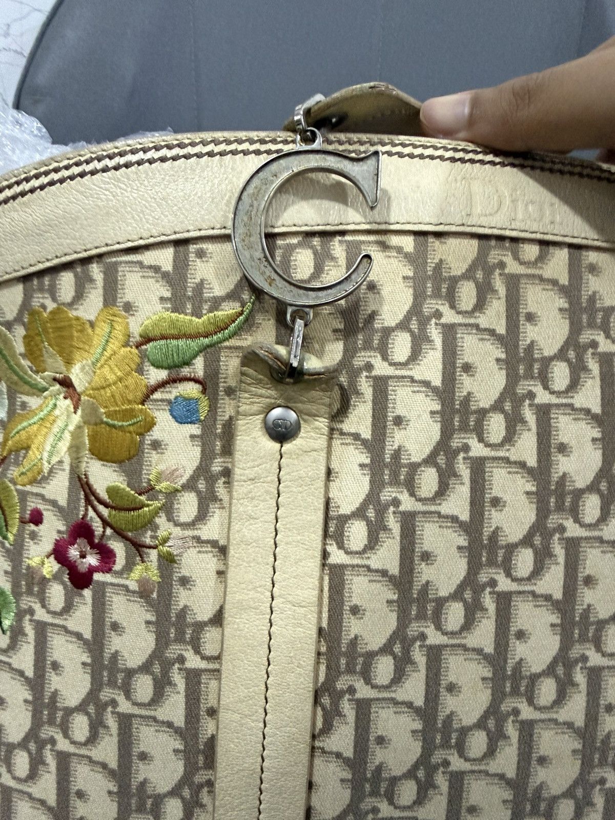 Christian Dior Monsieur Vintage Christian Dior Embroidery Floral Shoulder Tote Bag Size ONE SIZE - 10 Thumbnail
