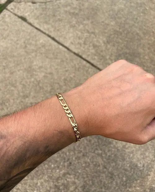 Other Gold Bracelet Figaro Link 8in 6mm Size ONE SIZE - 1 Thumbnail