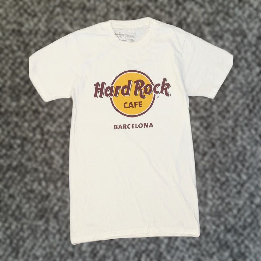 Hard Rock Cafe HARD ROCK CAFE Mens Barcelona Graphic T-Shirt Top XS White Cotton PS12 Size US XS / EU 42 / 0 - 1 Thumbnail