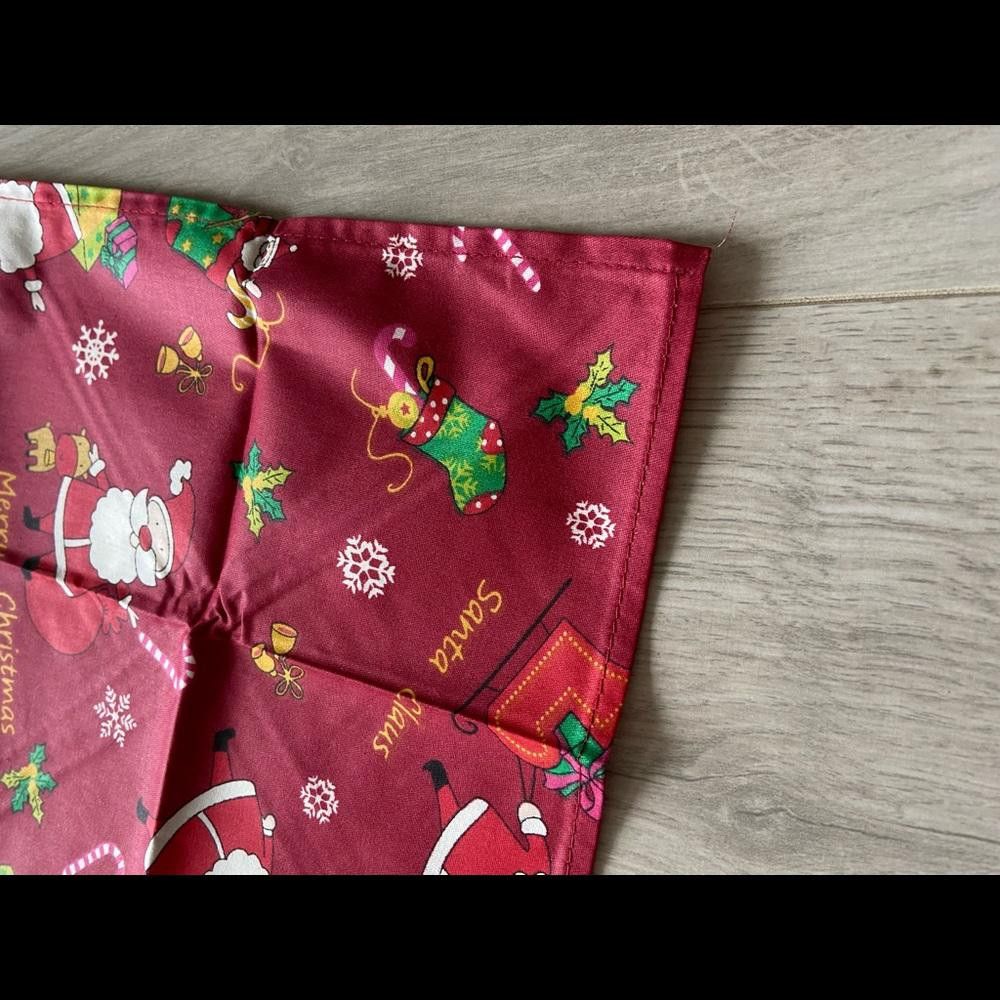 Designer Red Christmas Santa Dog Bandana Size ONE SIZE - 2 Thumbnail