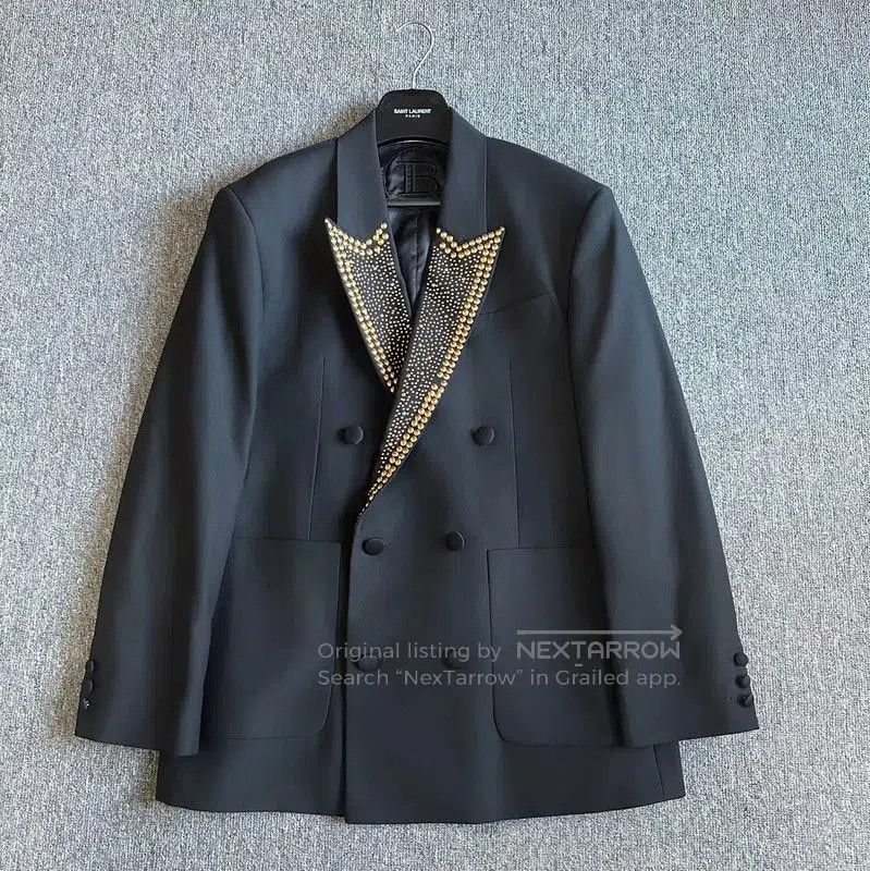 Balmain Balmain Black Wool Embroidered Men's Long Coat . Size US XL / EU 56 / 4 - 1 Thumbnail