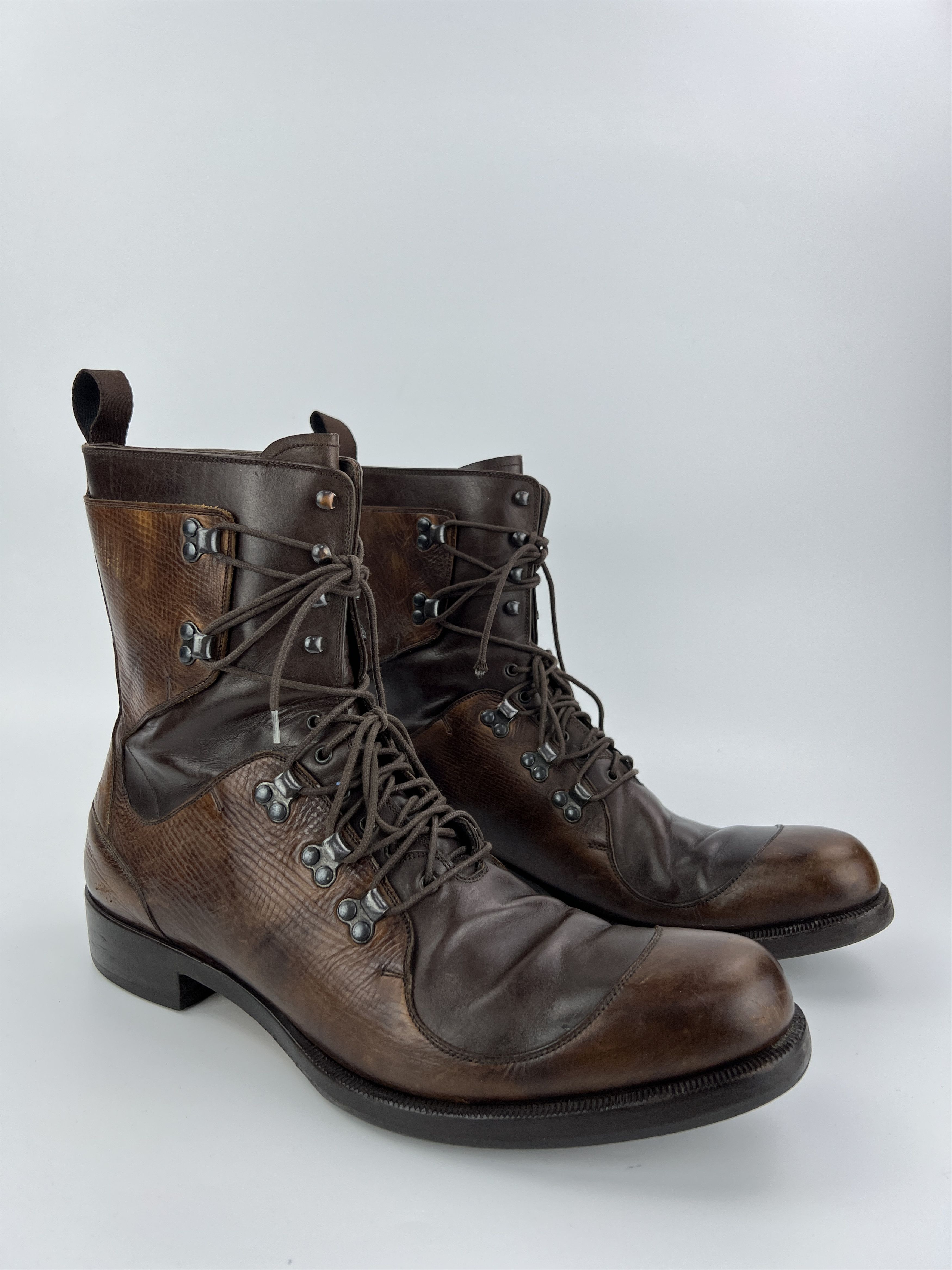 Fendi × Vintage Rare Fendi Combat Cowboy Style Brown High Boots Size US 11.5 / EU 44-45 - 6 Thumbnail