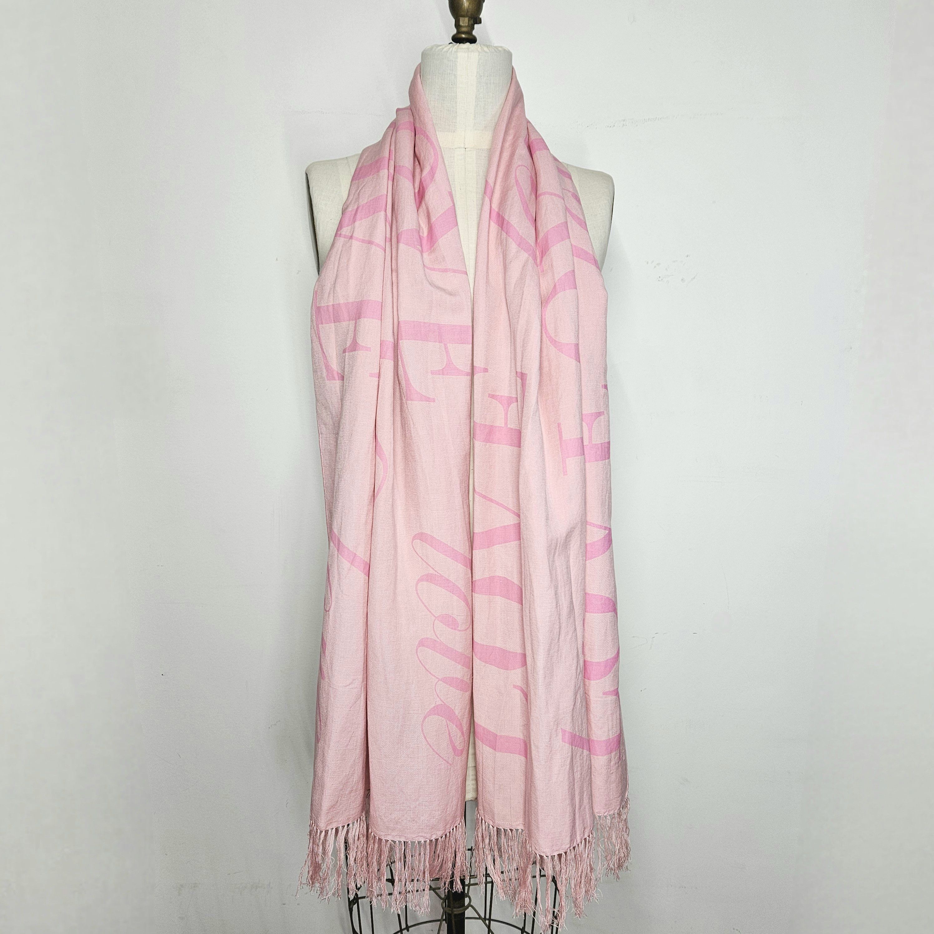 Other Red Envelope 74x23" Wrap Scarf Linen Pink Love Valentine's Size ONE SIZE - 7 Thumbnail