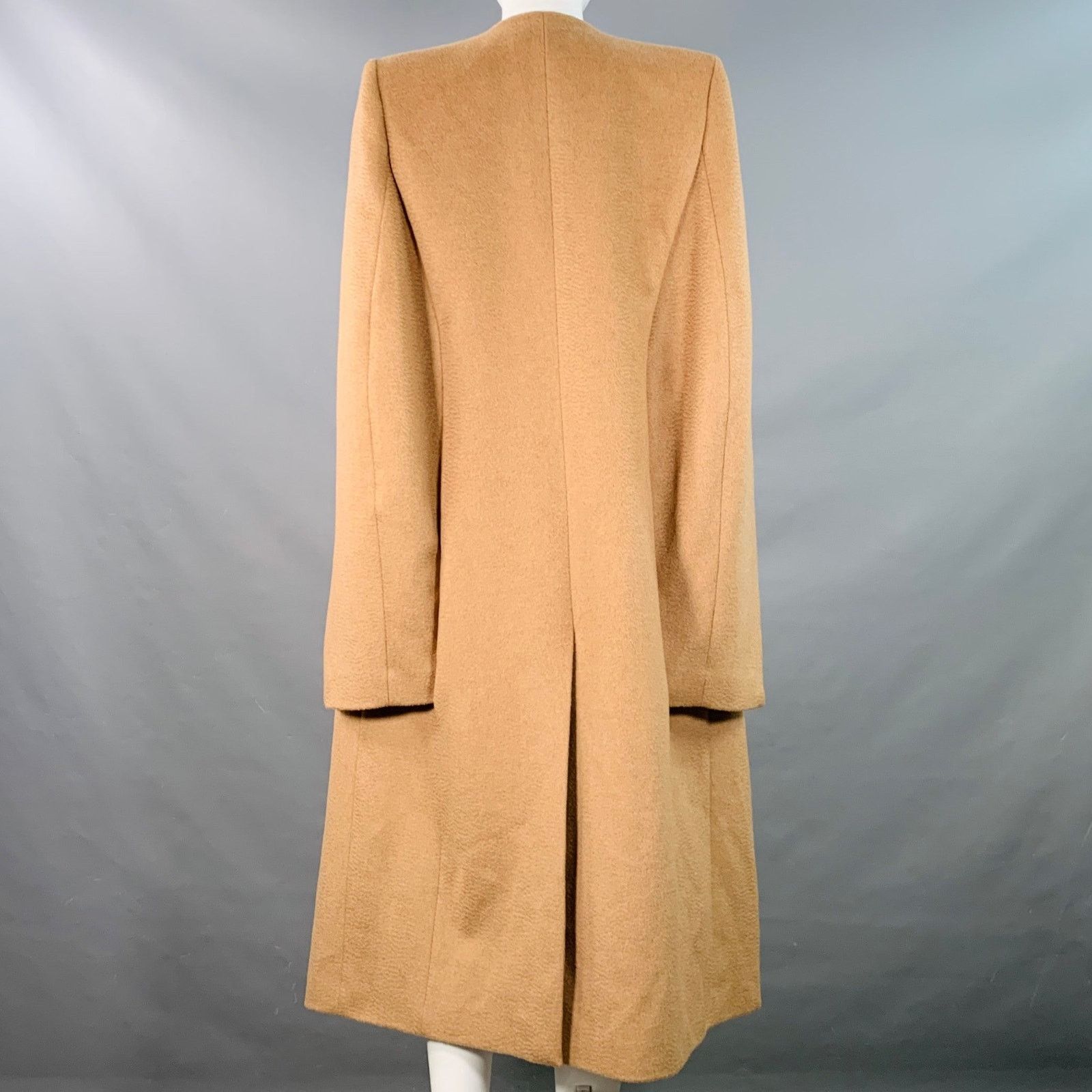 Ports 1961 Size 4 Tan Camel Hair Textured Open Front Cape Coat Size S / US 4 / IT 40 - 4 Thumbnail