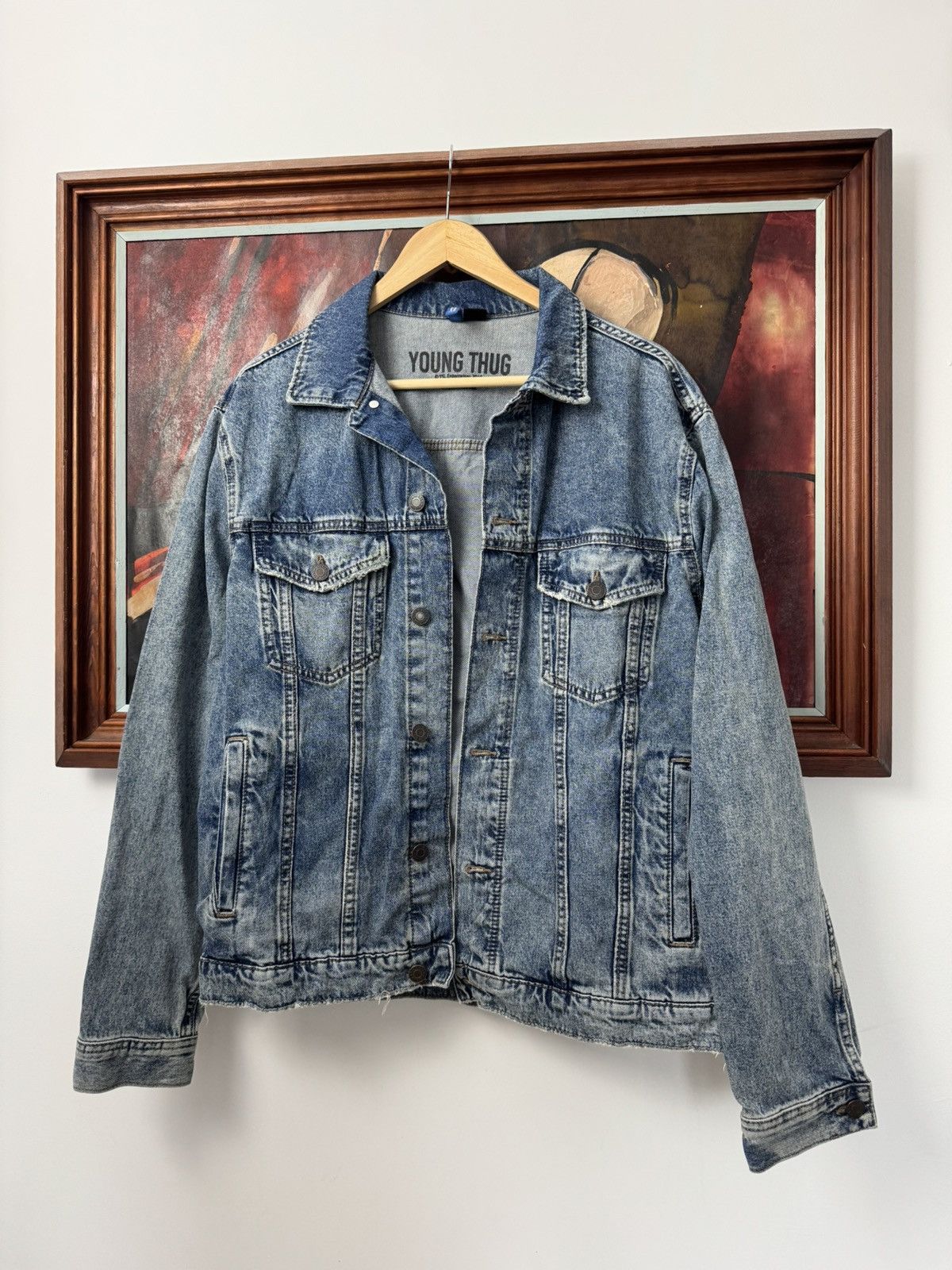 H&M × Young Thug Young Thug Denim Cherub YSL Limited Release H&M Jacket Rap Size US M / EU 48-50 / 2 - 3 Thumbnail