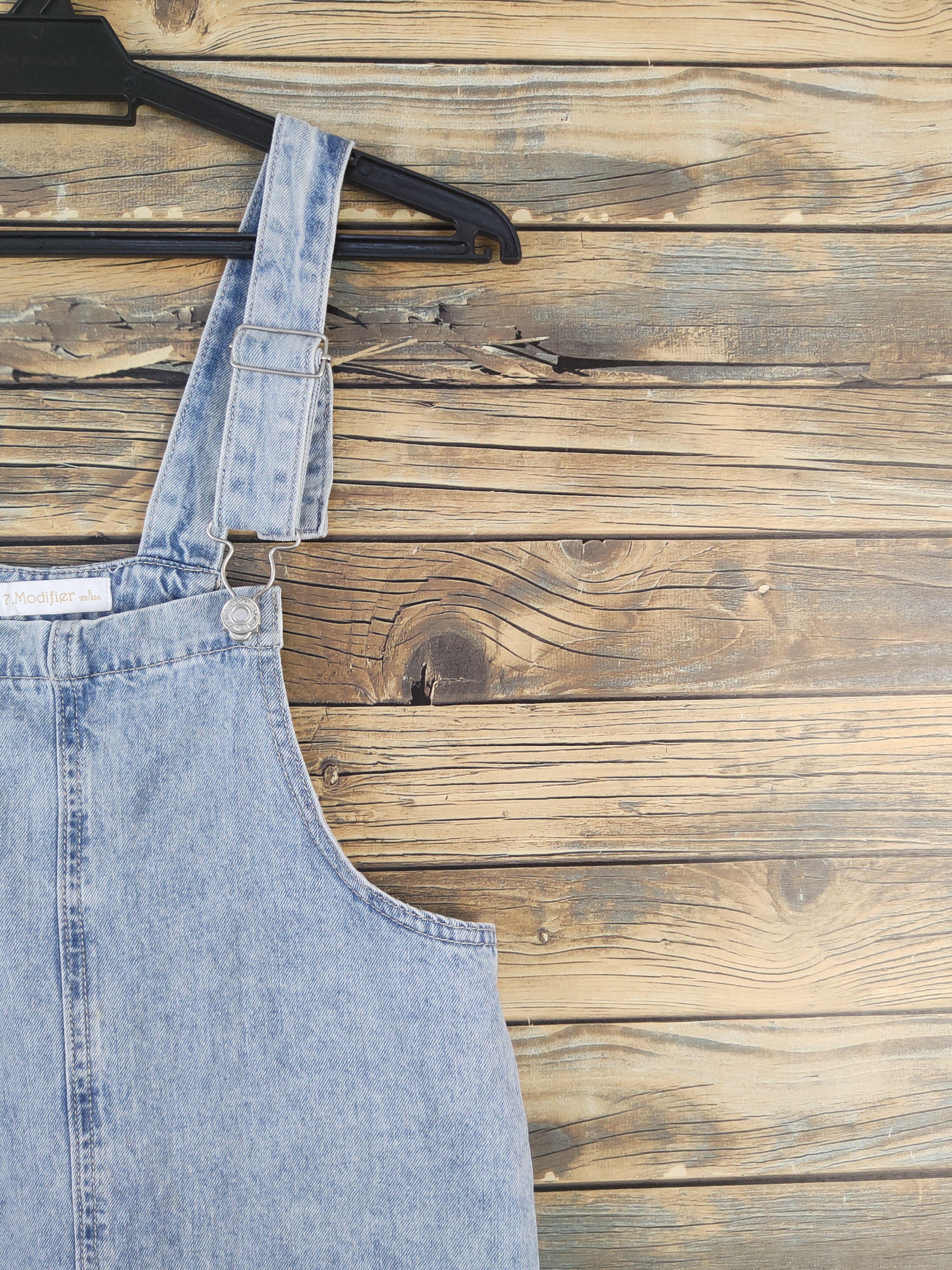 Japanese Brand × Vintage rare item by 7.Modifier Light Blue Denim Skirt Jumpsuits Size 33" - 4 Thumbnail