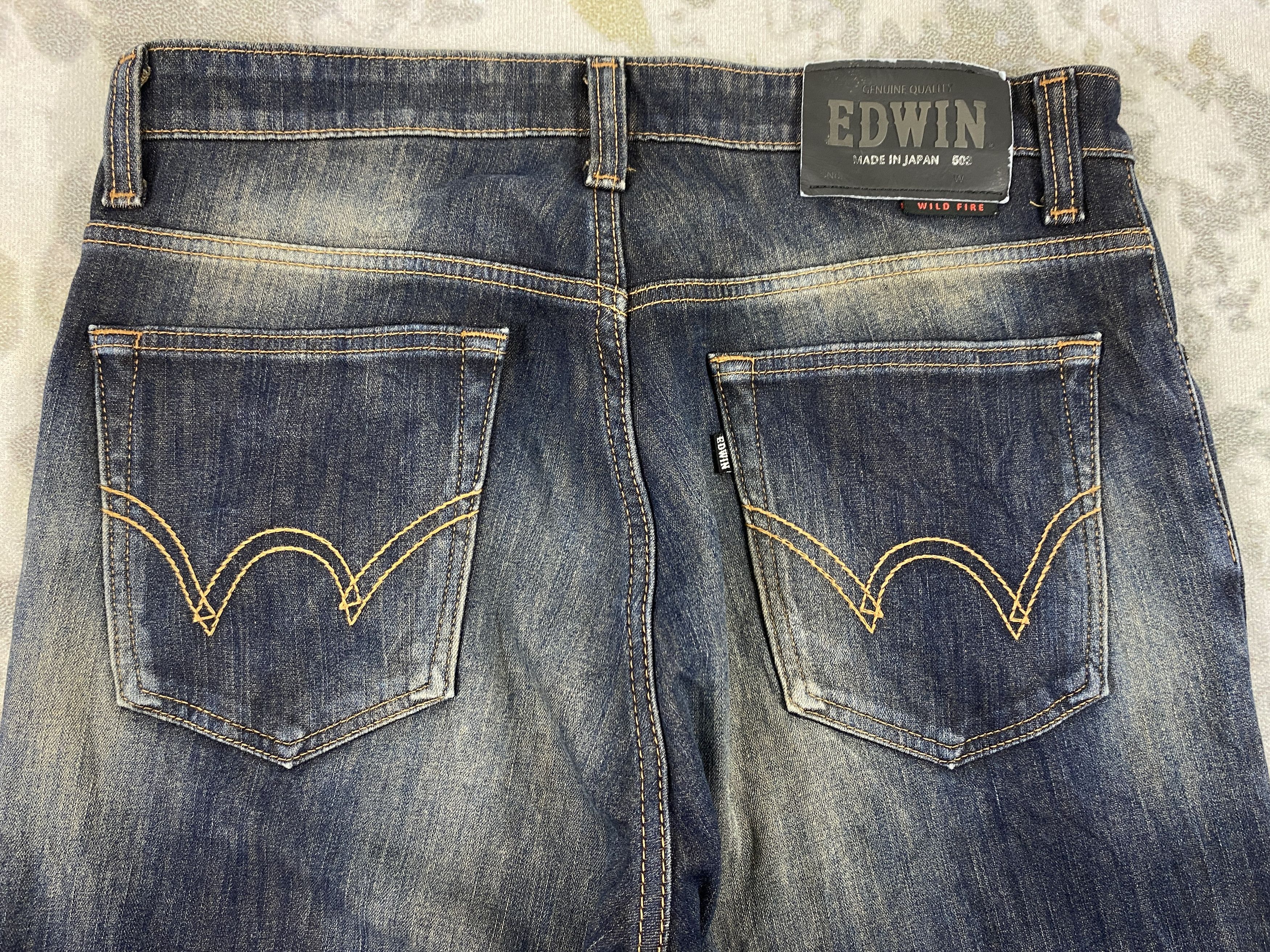 Japanese Brand Faded Blue Vintage Edwin Jeans 32x29 Denim- JN3748 Size US 32 / EU 48 - 4 Thumbnail